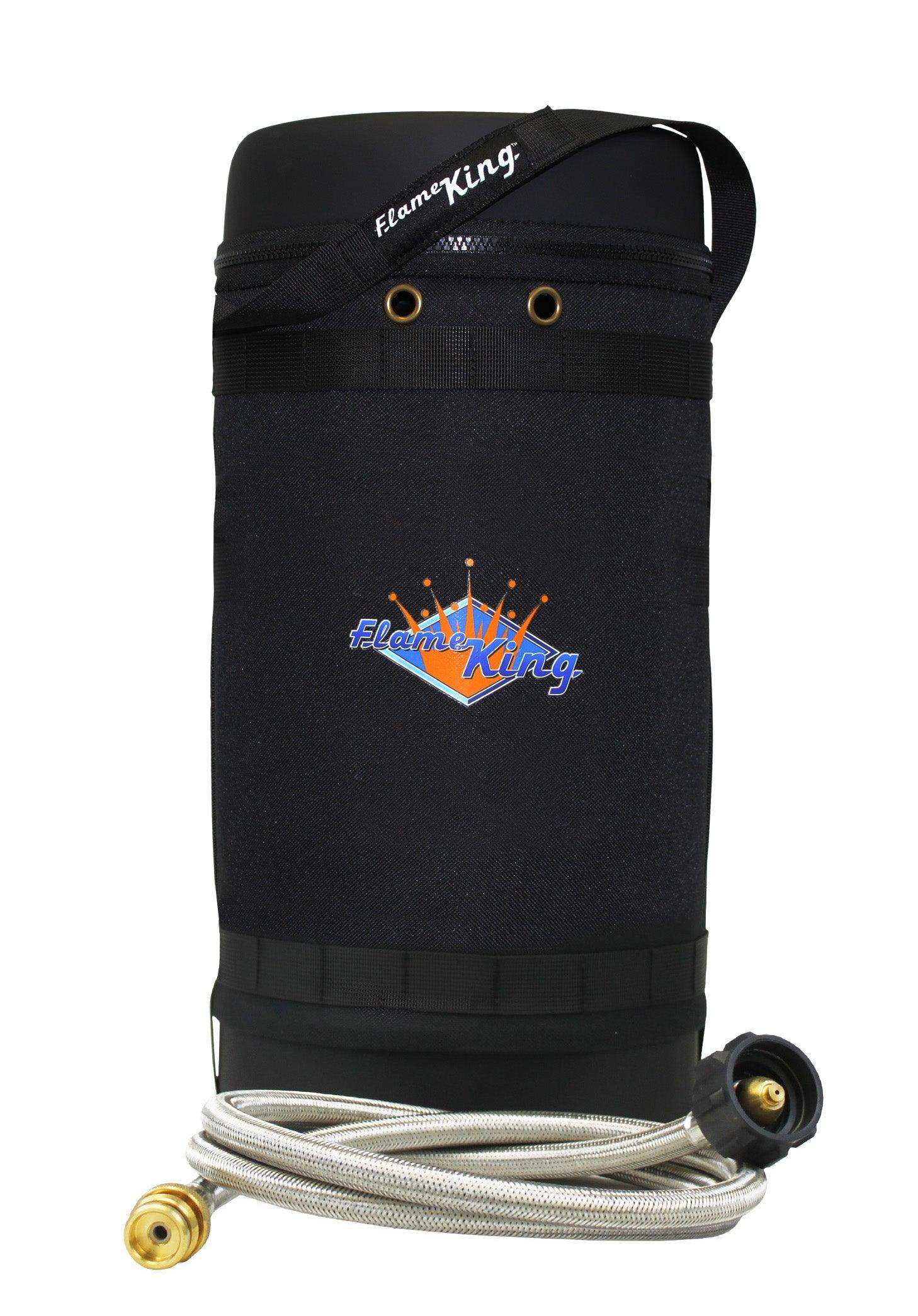 Flame King Propane Gas Hauler Kit 10lb Propane Tank, Adapter Hose and Insulated Protective Carry Case - We The Collective