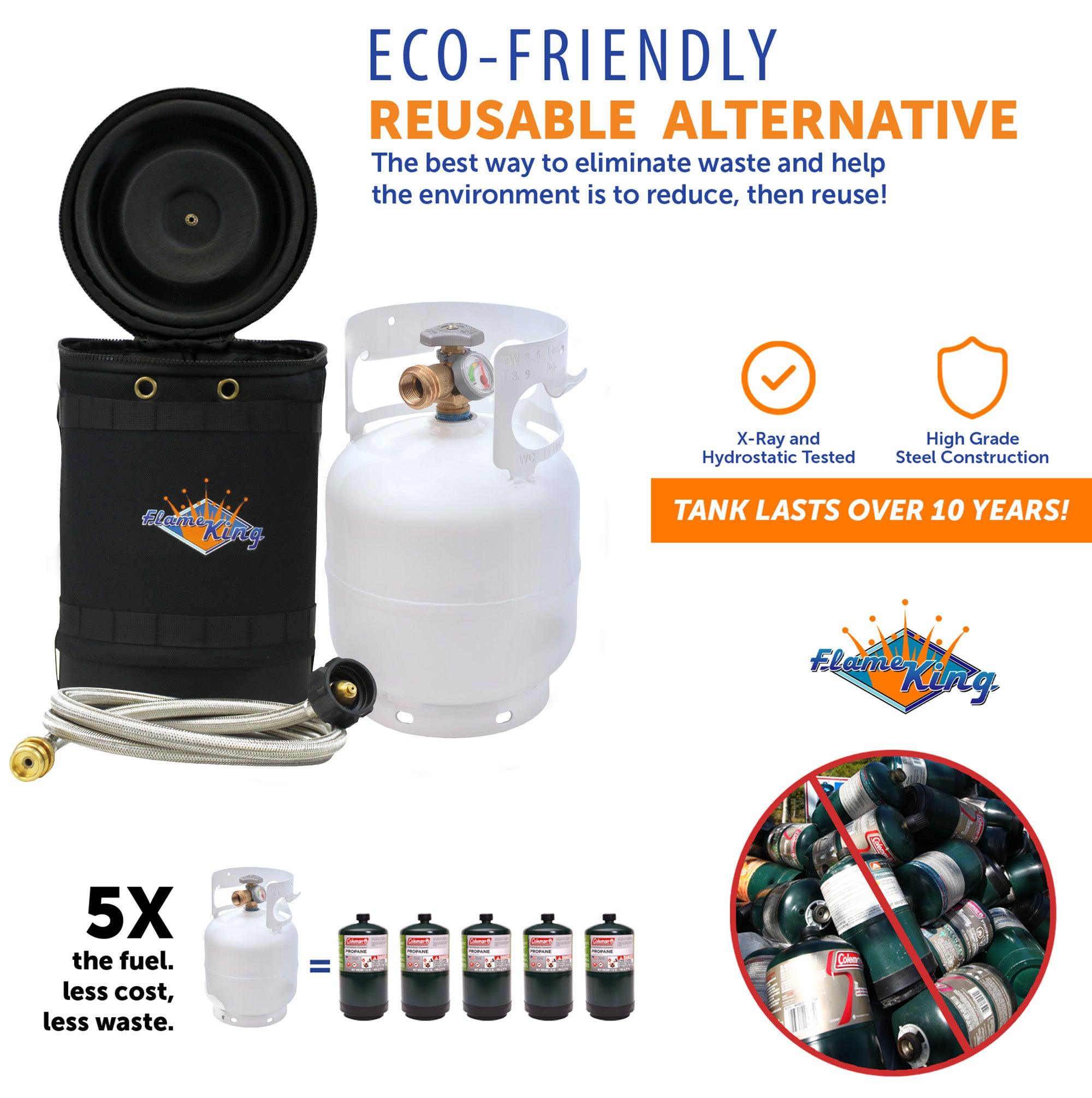 Flame King Propane Gas Hauler Kit 5lb Gauge Propane Tank, Adapter Hose and Insulated Protective Carry Case - We The Collective