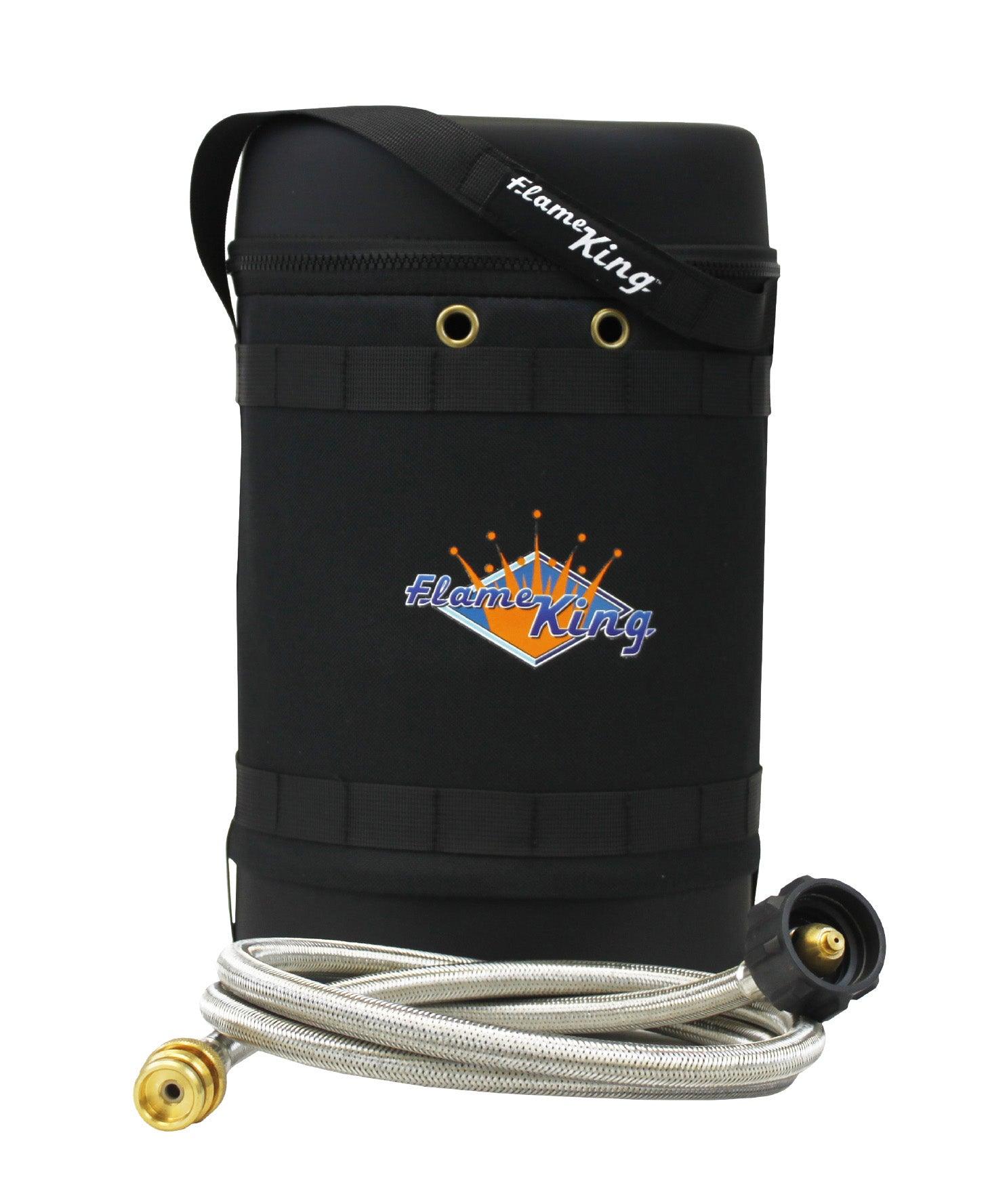 Flame King Propane Gas Hauler Kit 5lb Gauge Propane Tank, Adapter Hose and Insulated Protective Carry Case - We The Collective
