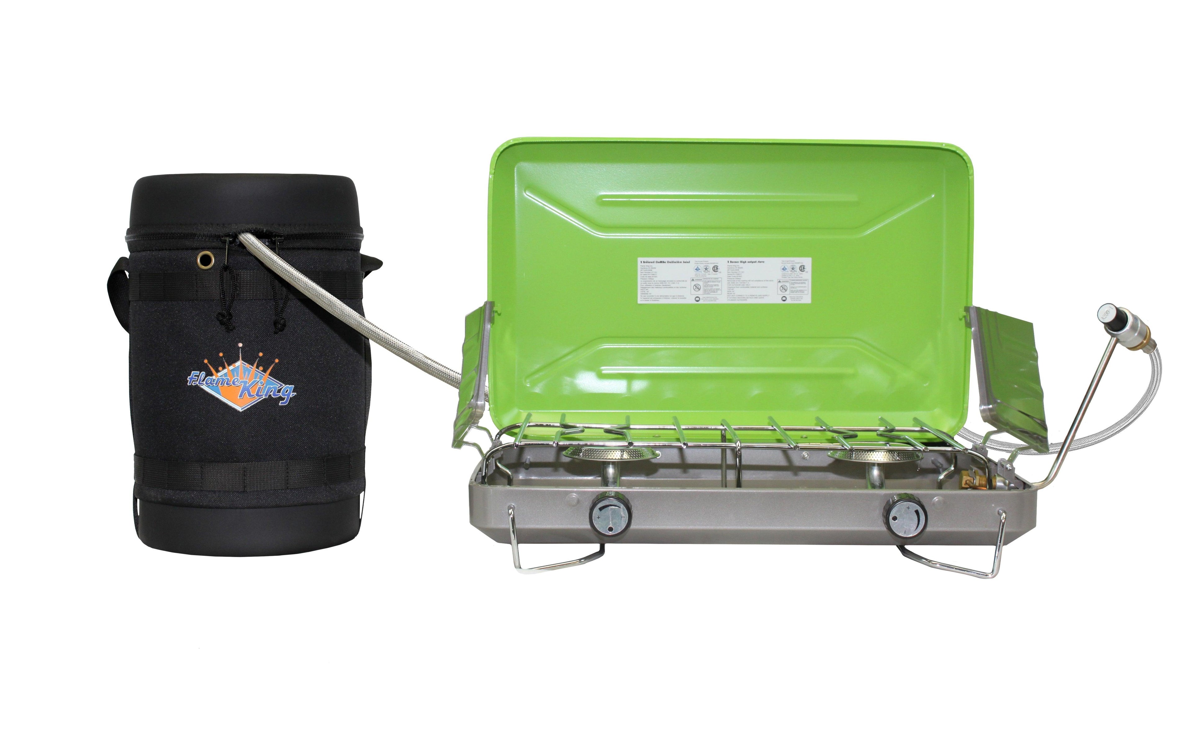 Flame King Propane Gas Hauler Kit 5lb Gauge Propane Tank, Adapter Hose and Insulated Protective Carry Case - We The Collective