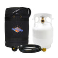 Flame King Propane Gas Hauler Kit 5lb Propane Tank, Adapter Hose and Insulated Protective Carry Case - We The Collective