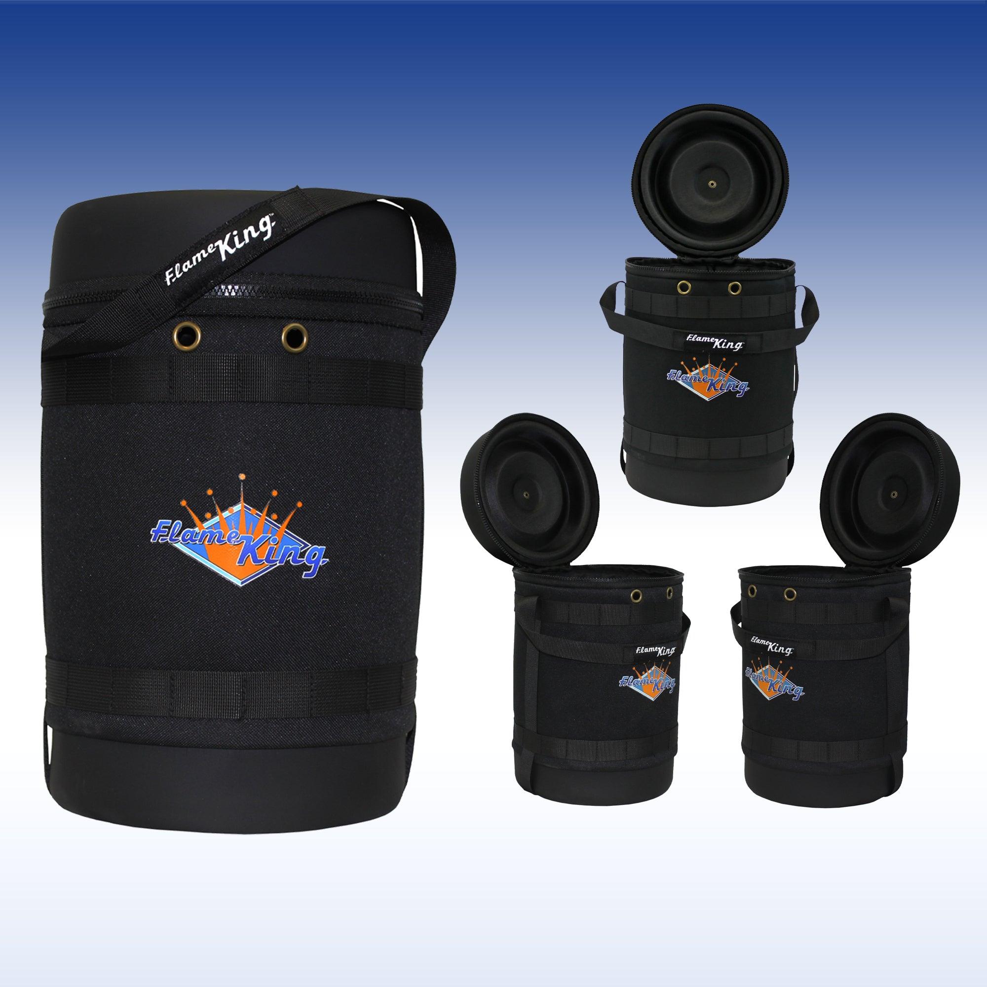 Flame King Propane Gas Hauler Kit 5lb Propane Tank, Adapter Hose and Insulated Protective Carry Case - We The Collective