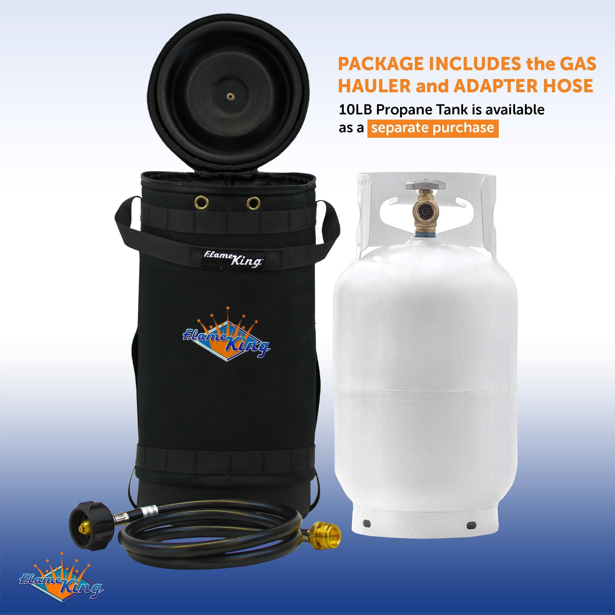 Flame King Propane Gas Hauler Kit-Insulated Protective Carry Case for 10lb Propane Tank plus Adapter Hose - We The Collective