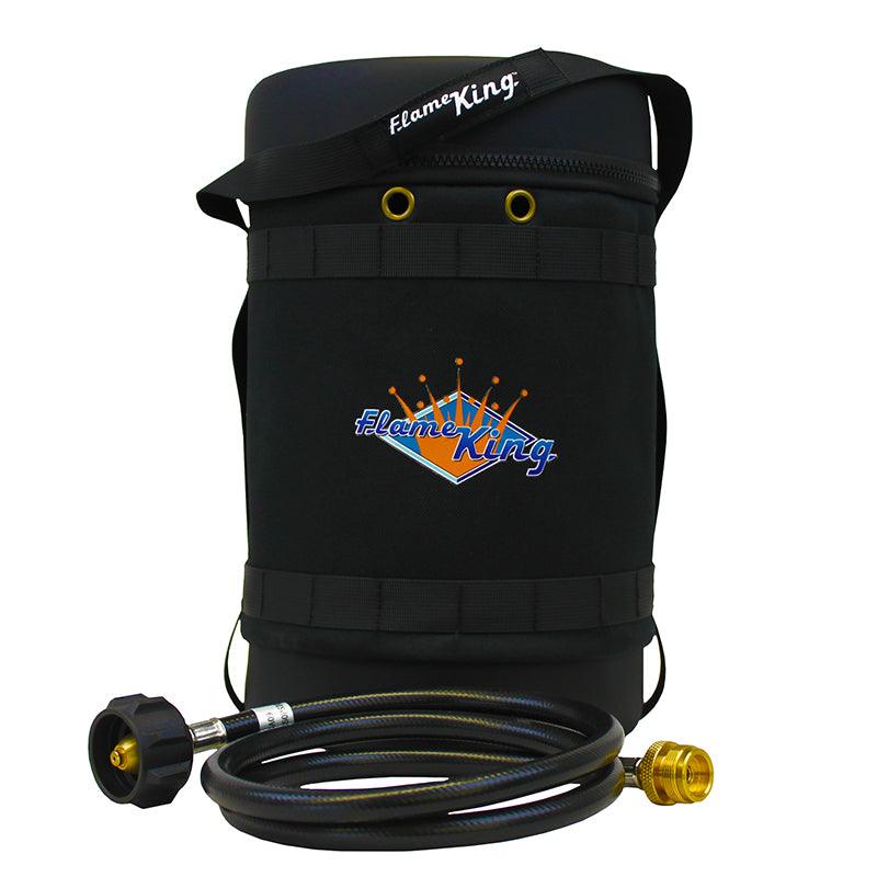 Flame King Propane Gas Hauler Kit-Insulated Protective Carry Case for 5lb Propane Tank plus Adapter Hose - We The Collective