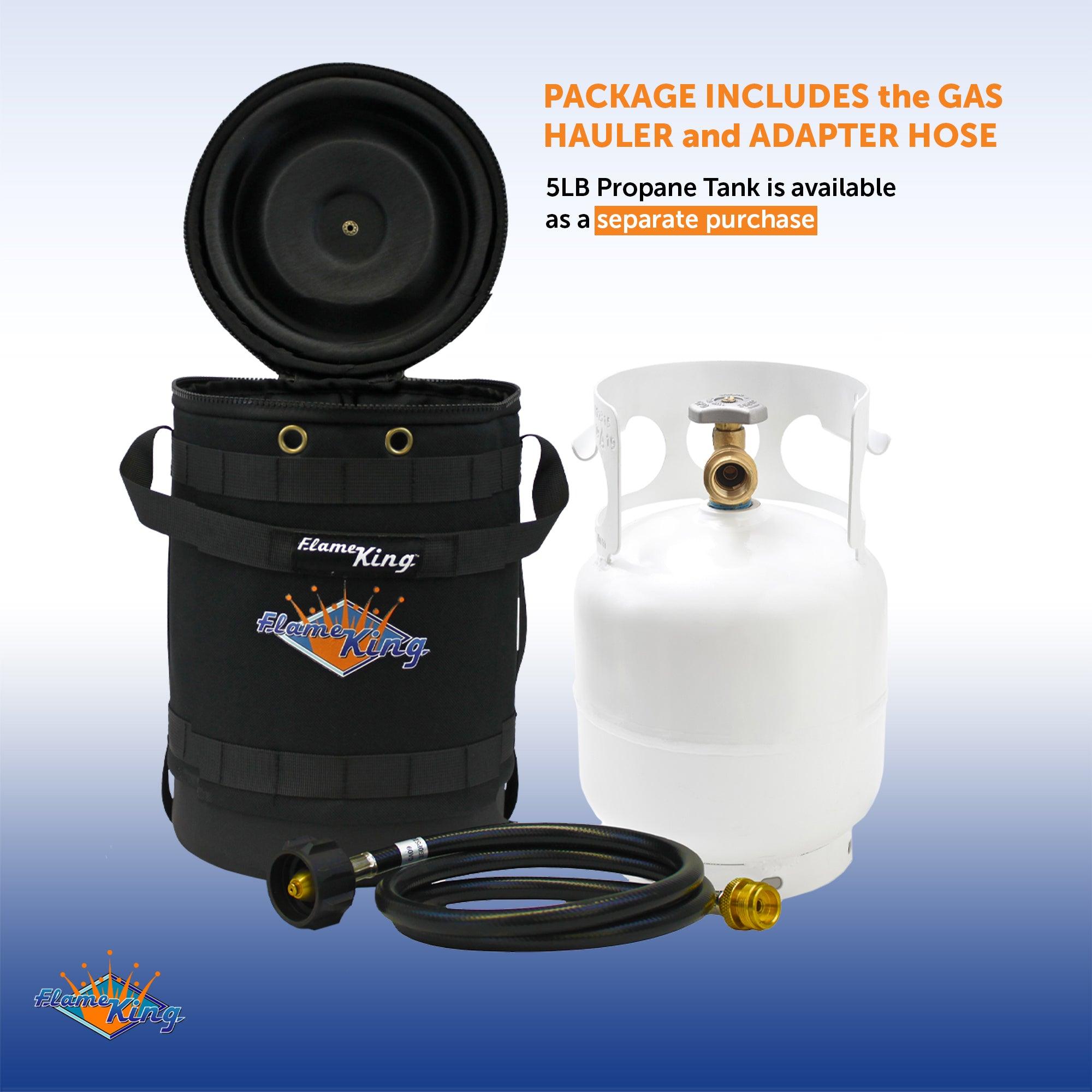Flame King Propane Gas Hauler Kit-Insulated Protective Carry Case for 5lb Propane Tank plus Adapter Hose - We The Collective