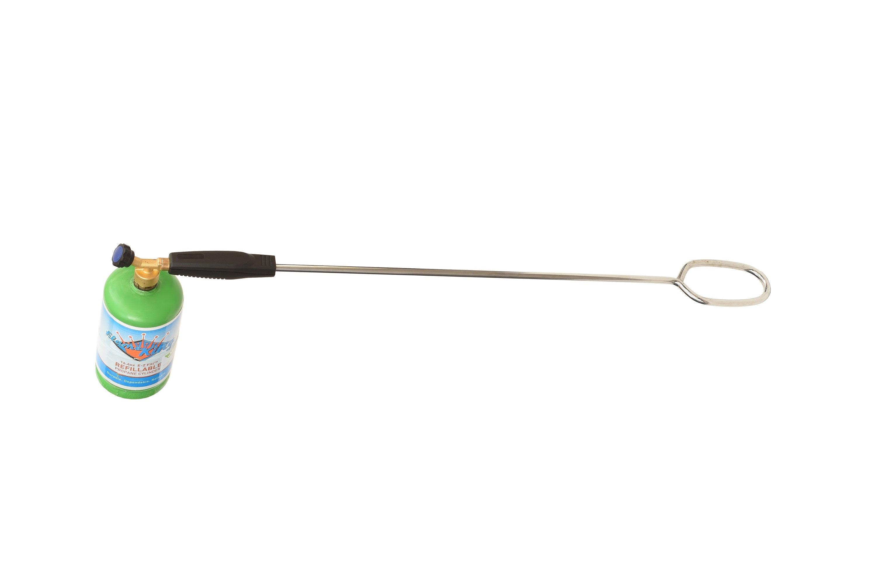 Flame King propane LP log lighter starter for 1lb propane tanks, weed burner and torch tool with ignition trigger.