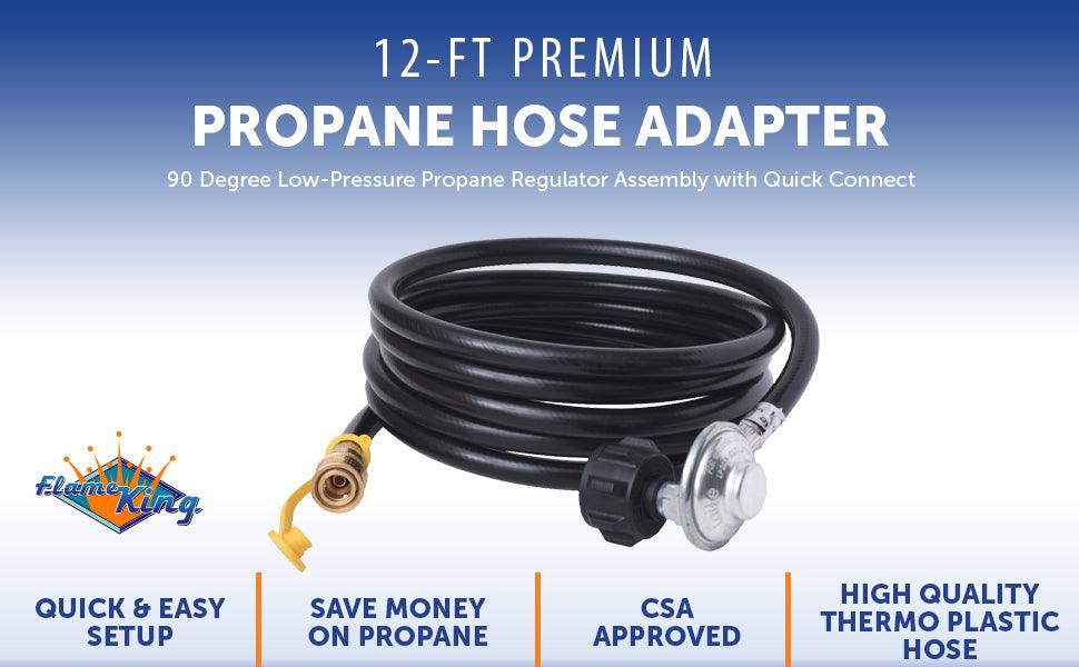 Flame King Propane Regulator Hose with Quick Connect - 12 feet - We The Collective
