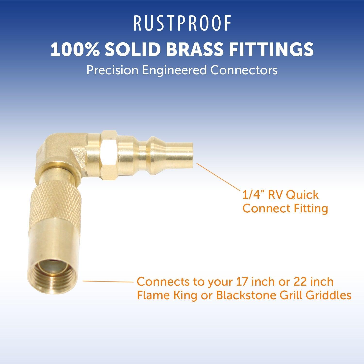 Flame King RV Quick Connect Elbow Adapter for 17" or 22" Griddle - We The Collective