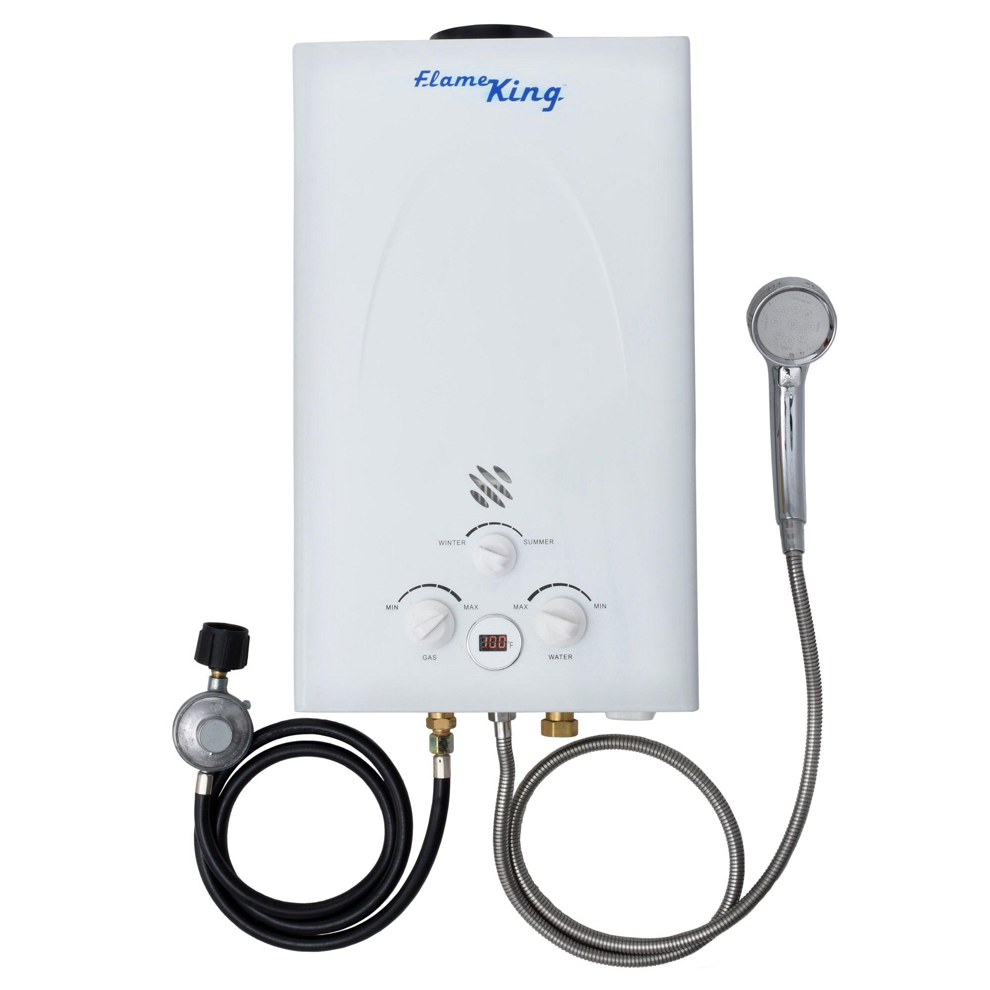 Flame King Tankless Outdoor Portable Camping Hot Shower Propane Gas 10L 2.64GPM Water Heater 68,000 BTU - We The Collective