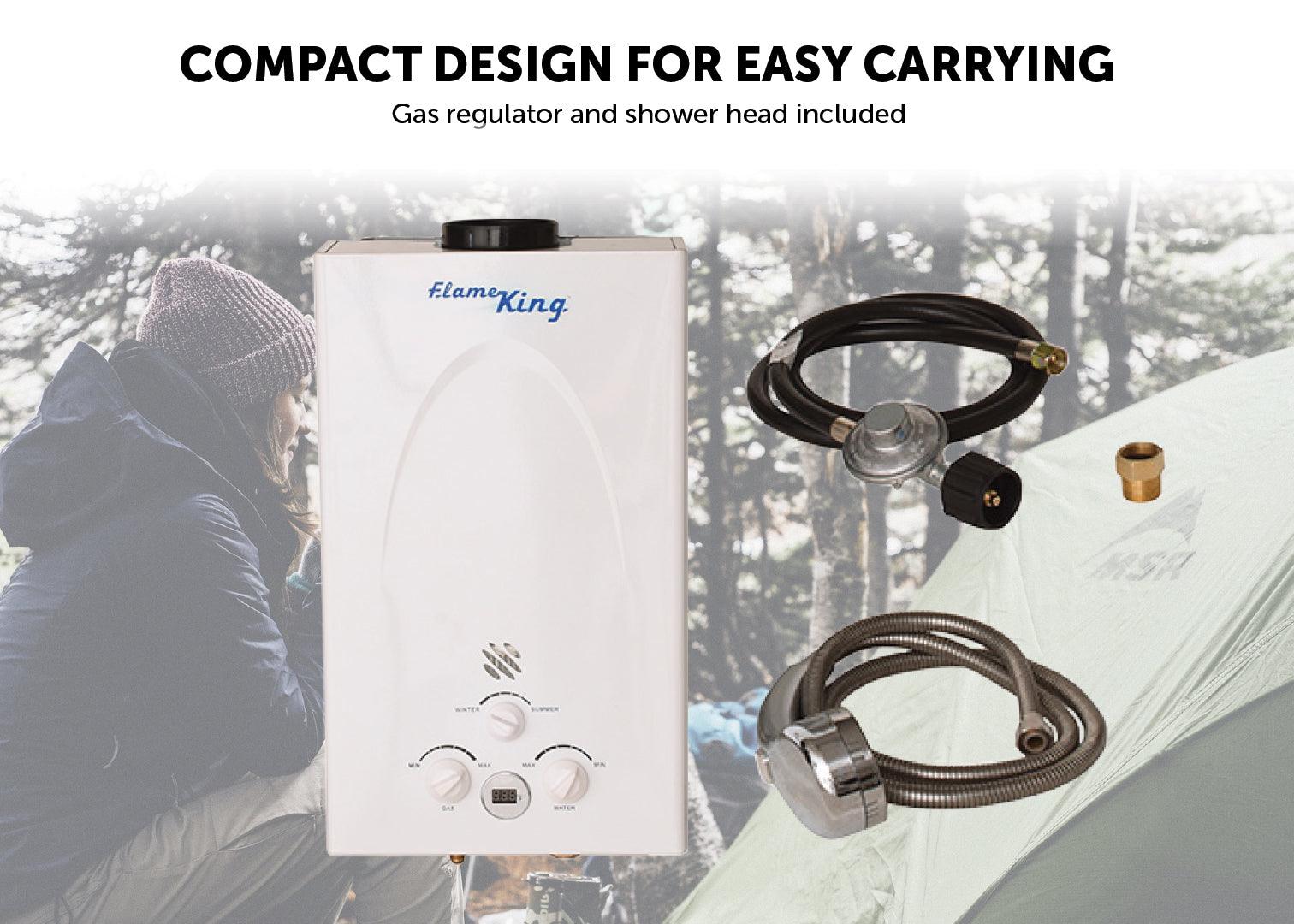 Flame King Tankless Outdoor Portable Camping Hot Shower Propane Gas 10L 2.64GPM Water Heater 68,000 BTU - We The Collective