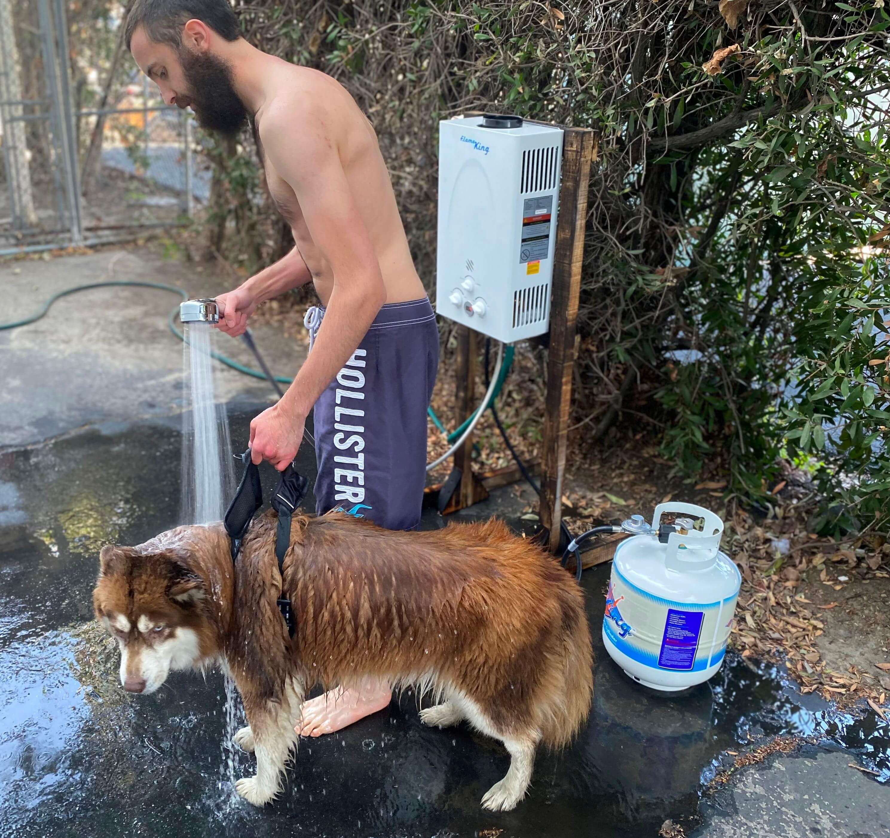 Flame King Tankless Outdoor Portable Camping Hot Shower Propane Gas 10L 2.64GPM Water Heater 68,000 BTU - We The Collective