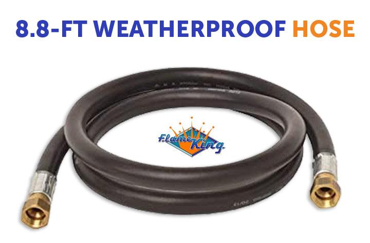 Flame King Thermo Rubber RV slide-out hose assembly, 106-inch length, 3/8-inch ID, female to female connectors, flexible hose for RVs.