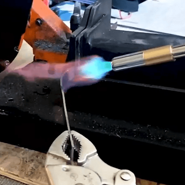 Flame King propane torch head with auto-ignition feature, designed for professional welding and weed burning applications.