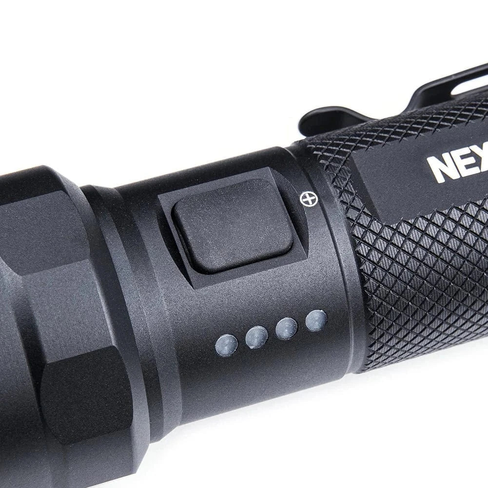 SFT2 Tactical P91 Dual Switch Flashlight with bright 5000 lumens, featuring a durable mounted design and ergonomic grip.