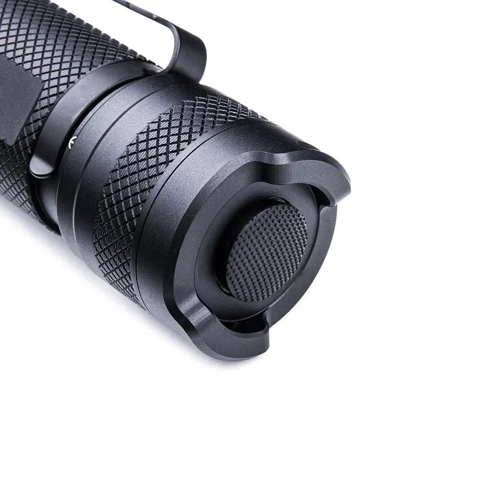 P91 Dual Switch Flashlight by SFT2 Tactical, showcasing a powerful 5000 lumens beam and durable mounted design.