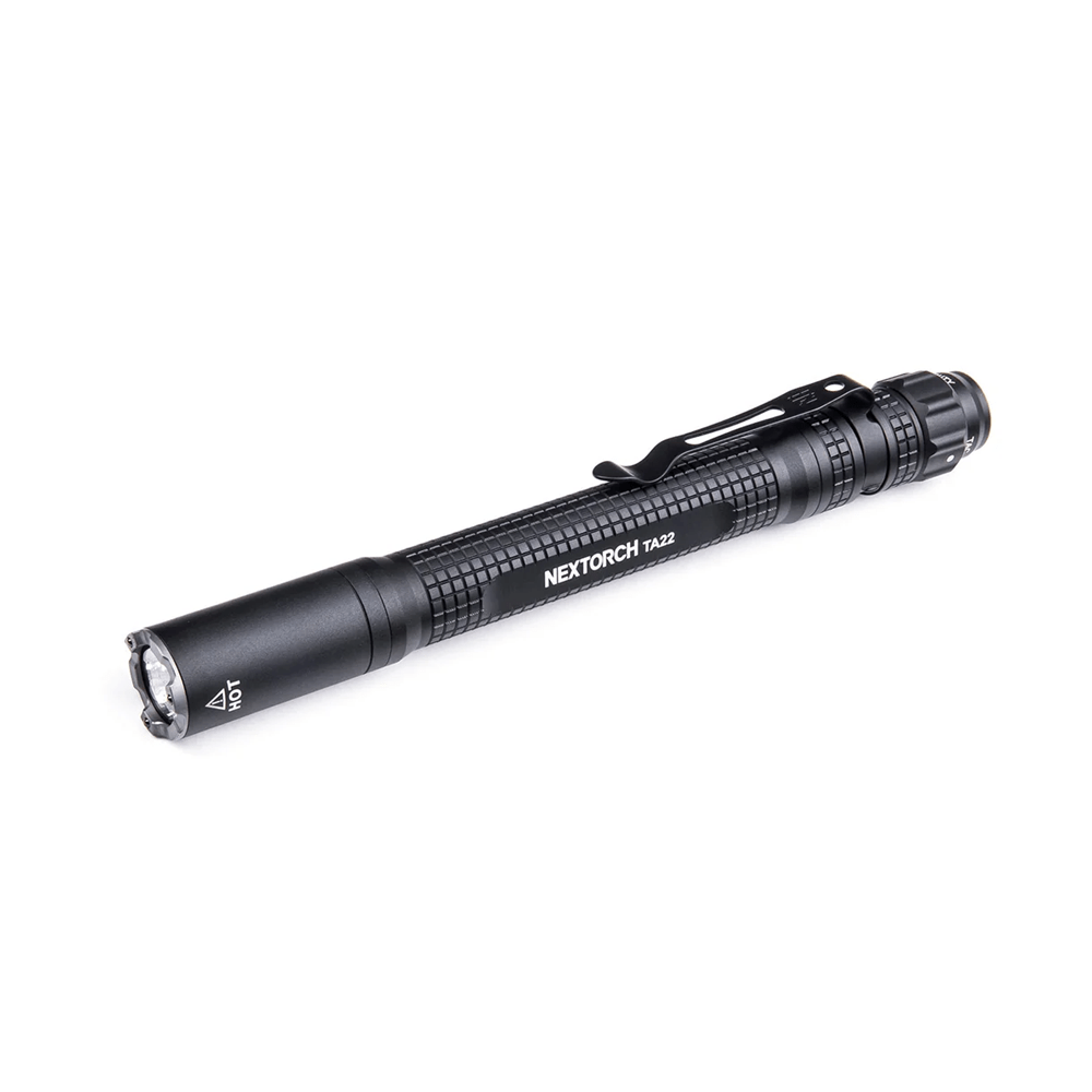 SFT2 Tactical TA22 penlight with 850 lumens, showcasing a sleek design and tri-mode functionality for versatile lighting.