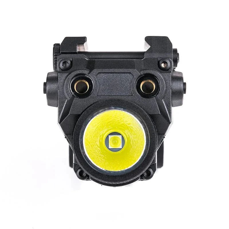 SFT2 Tactical WL30 3-in-1 flashlight with mounted light, showcasing its compact design and versatile features.