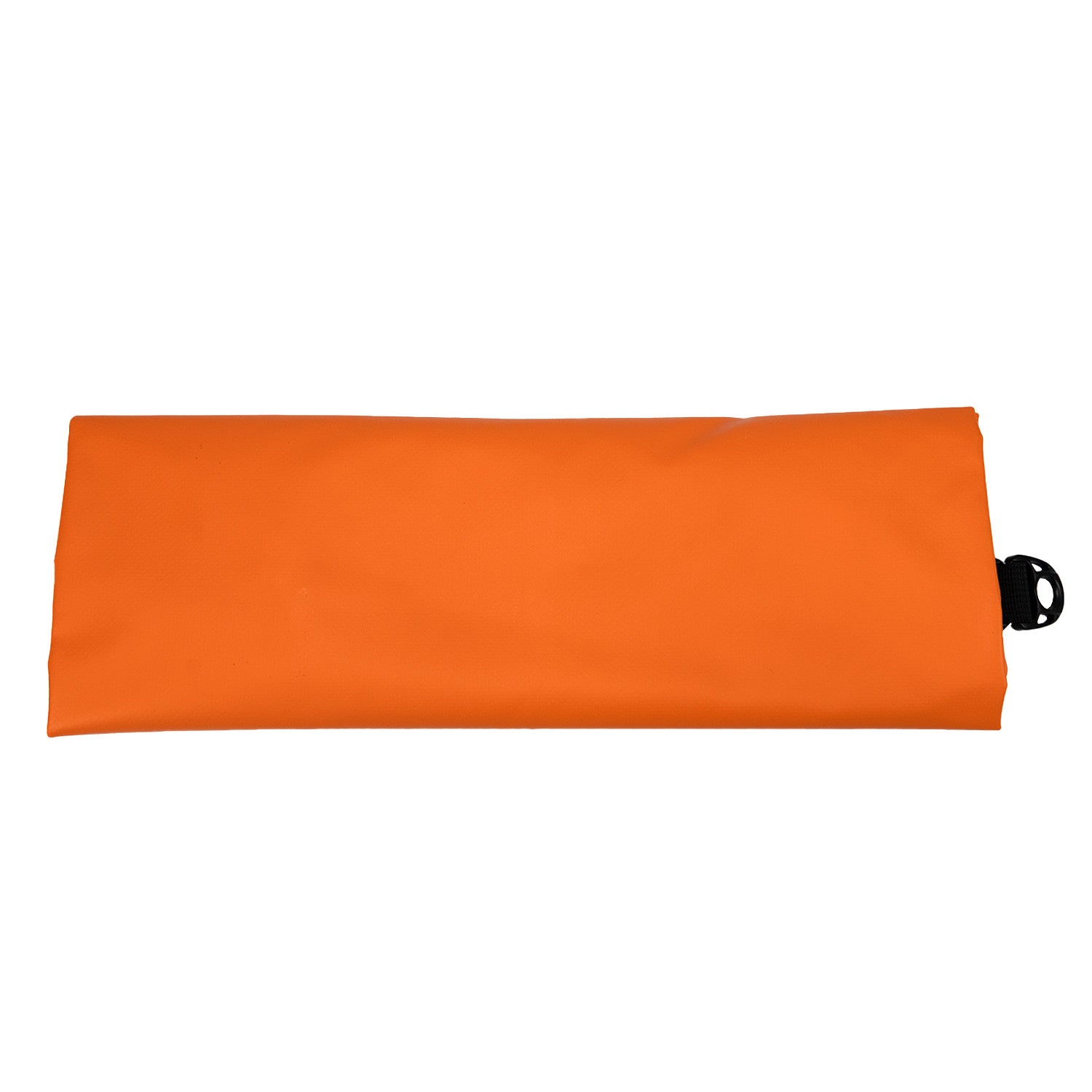 High-visibility orange waterproof dry bag from quakekits.com, foldable and heavy-duty, rip-proof roll top sack for outdoor activities.