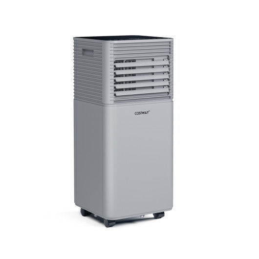Gray 8000 BTU VYSN 3-in-1 air cooler with dehumidifier and fan mode, ideal for home and garden cooling.