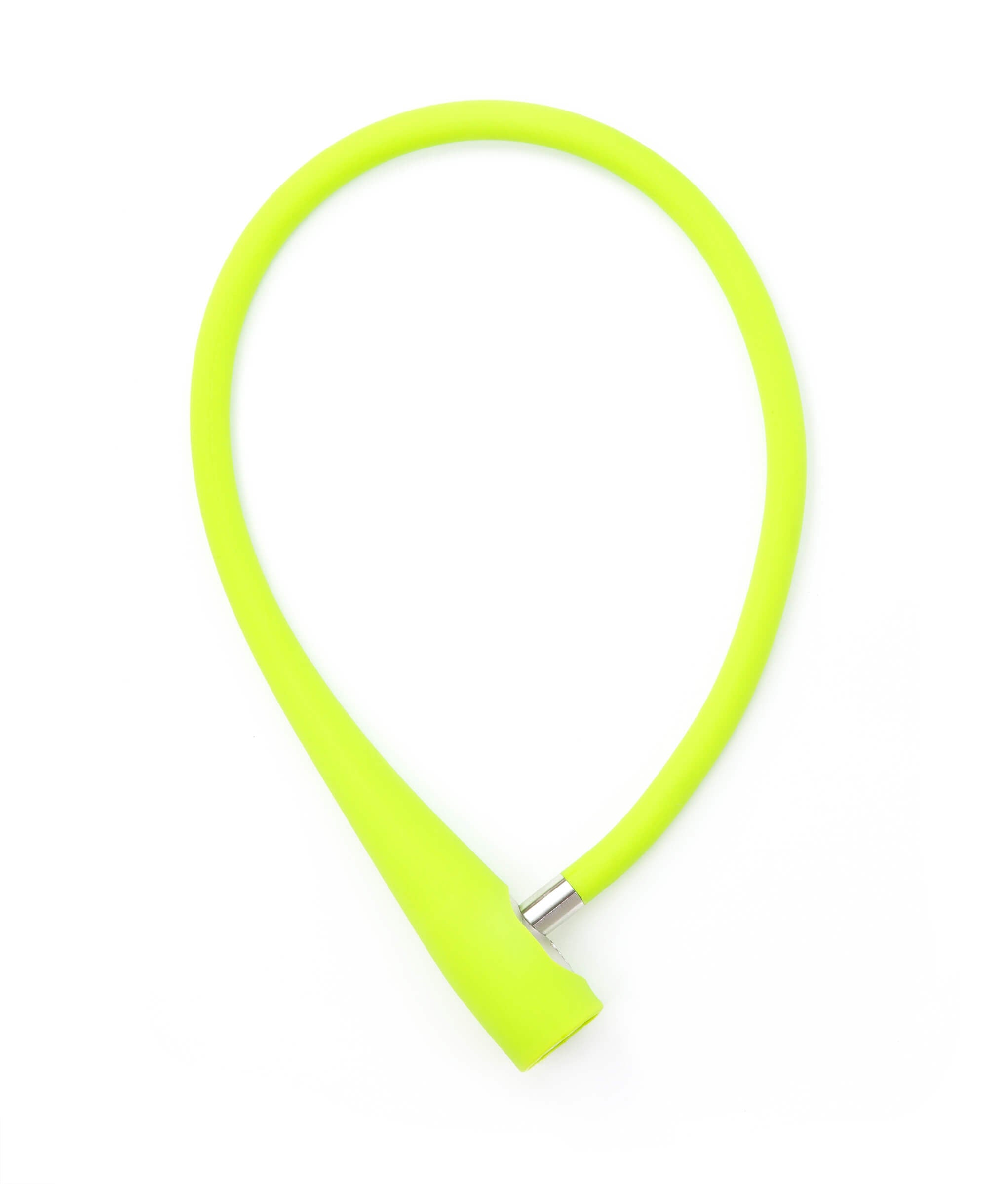 Knog Frankie Cable Lock by ZEITBIKE in lime color, coiled cable lock with key mechanism for bicycle security.