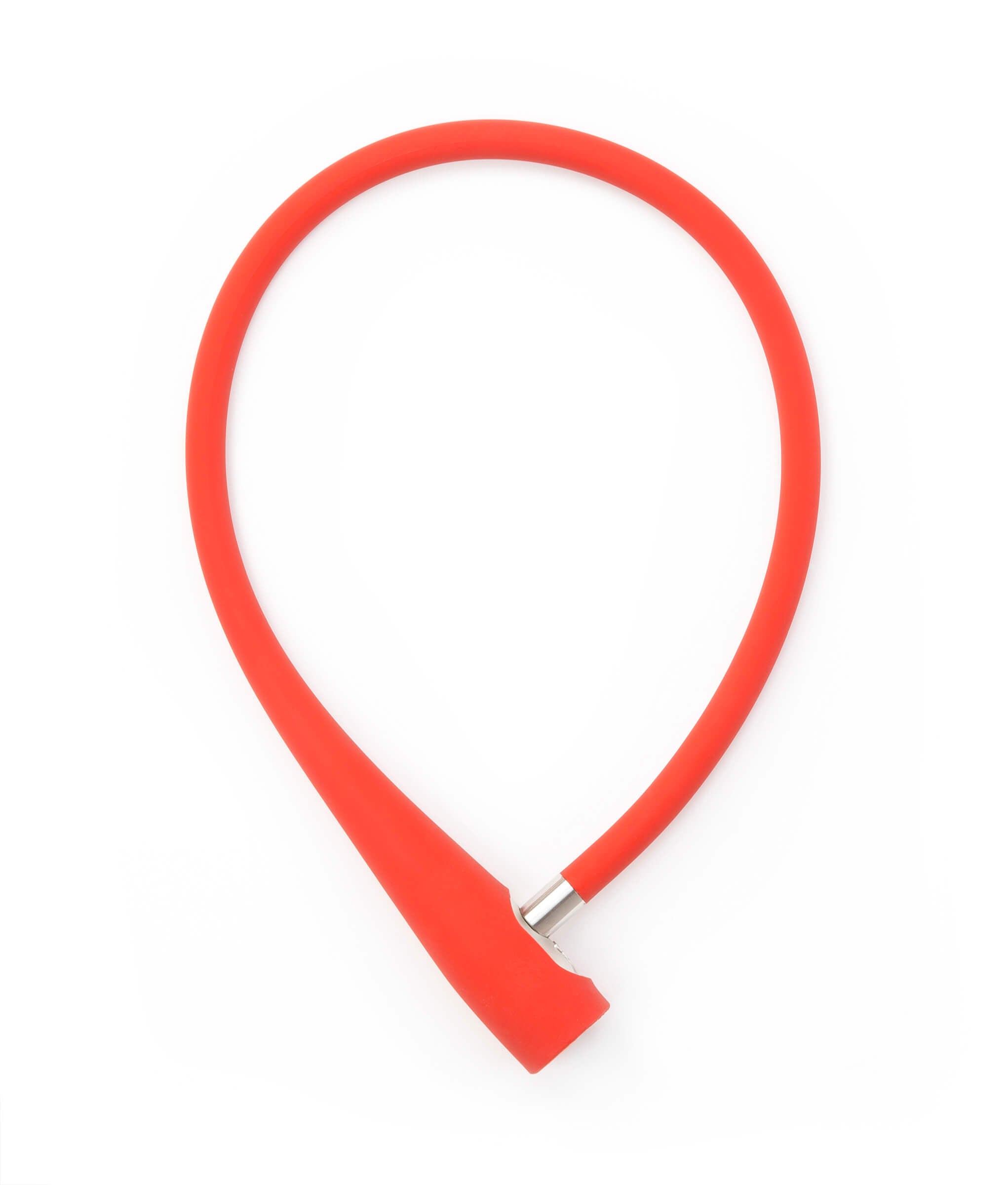 Knog Frankie Cable Lock in red, a sturdy bike lock with a flexible cable design by ZEITBIKE, shown in a close-up image.