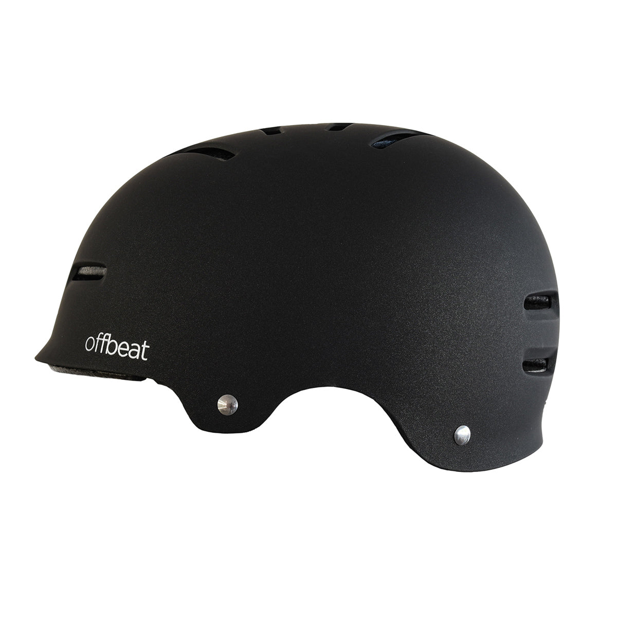 ZEITBIKE FREETOWN OFFBEAT multi-sport helmet in black, shown from the front with ventilation openings and adjustable strap