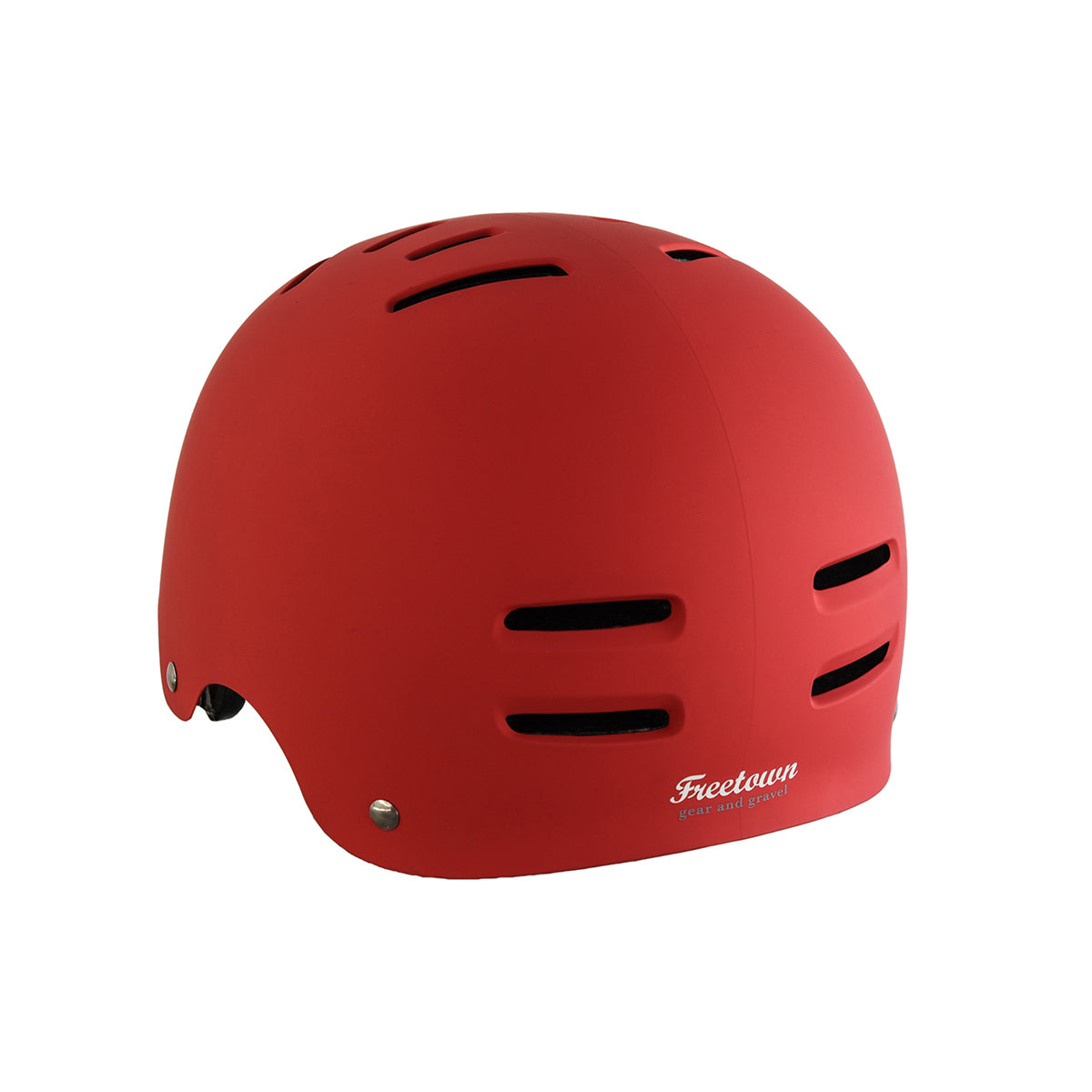 ZEITBIKE FREETOWN OFFBEAT red multi-sport helmet with adjustable straps and ventilation for active outdoor activities.