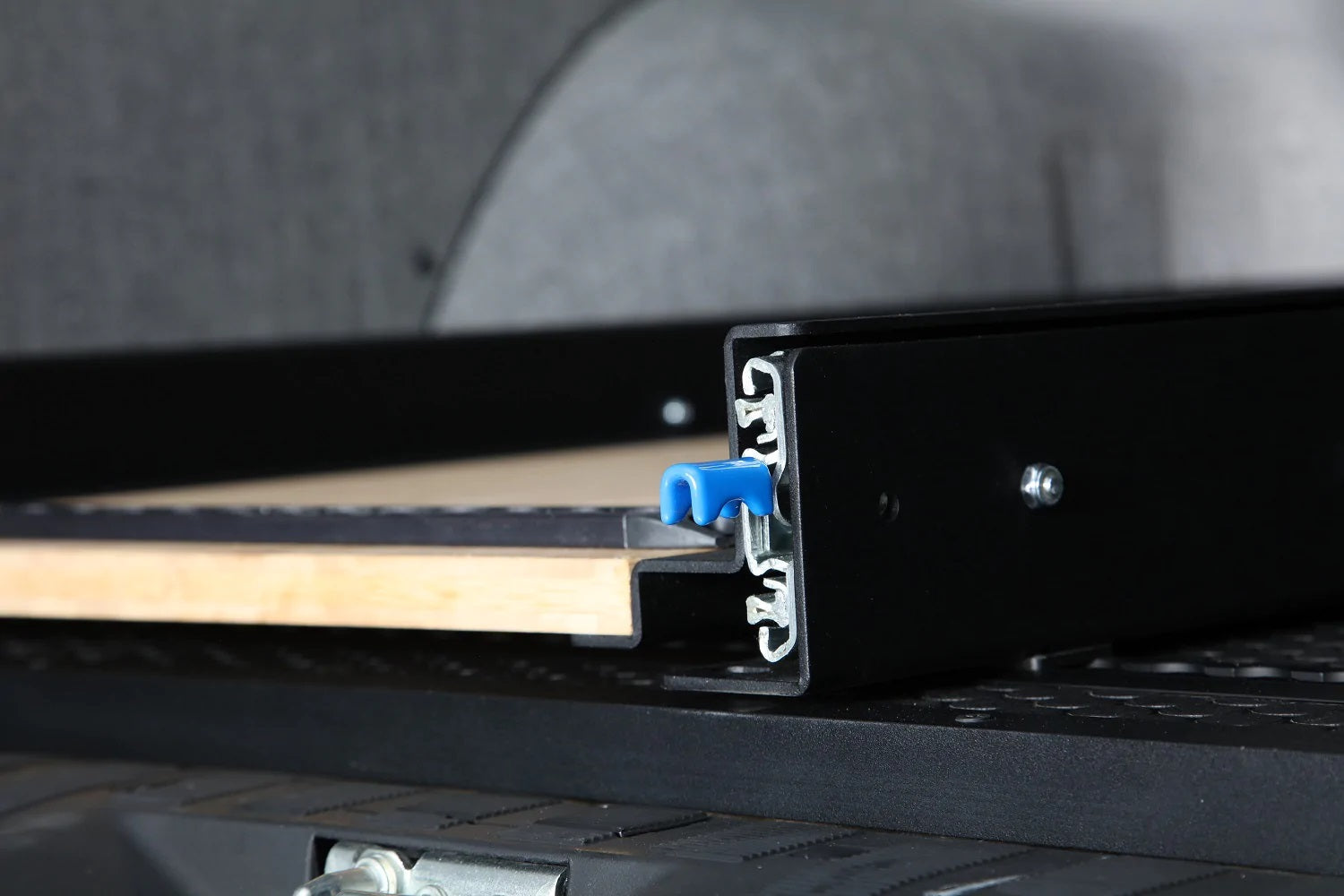 RB Components 48-inch DIY slide tray kit showing a front view with sliding rails and assembly details.