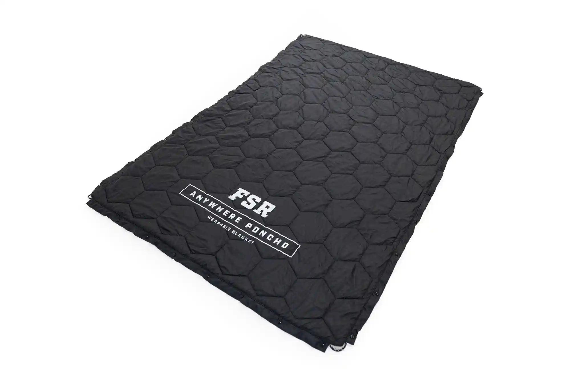 Freespirit Recreation Anywhere Poncho camping blanket, outdoor outerwear with hood and quilted design, ideal for warmth and comfort.