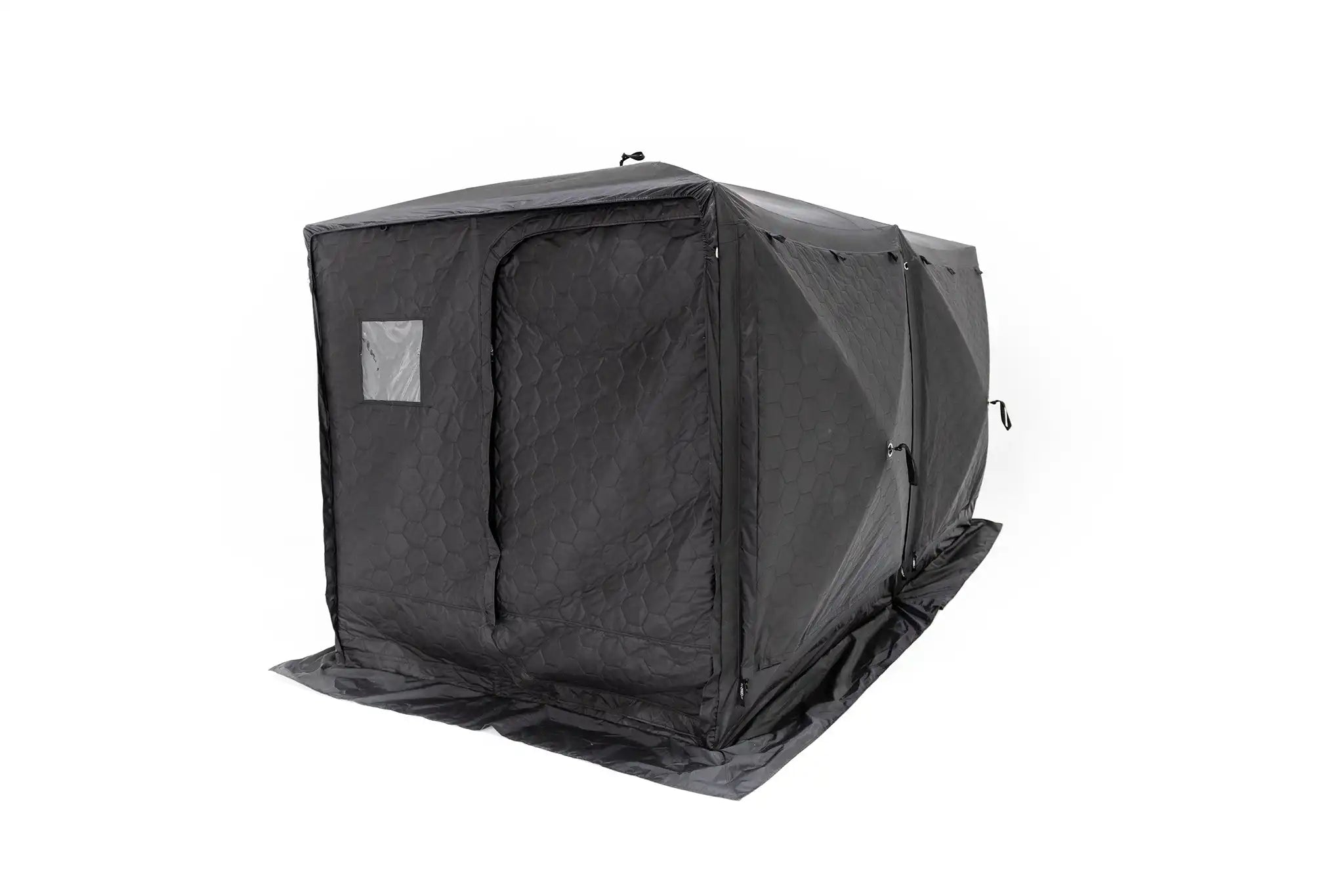 Freespirit Recreation Hub 4 Double Tent, compact and closed, showcasing its durable design for outdoor camping adventures.