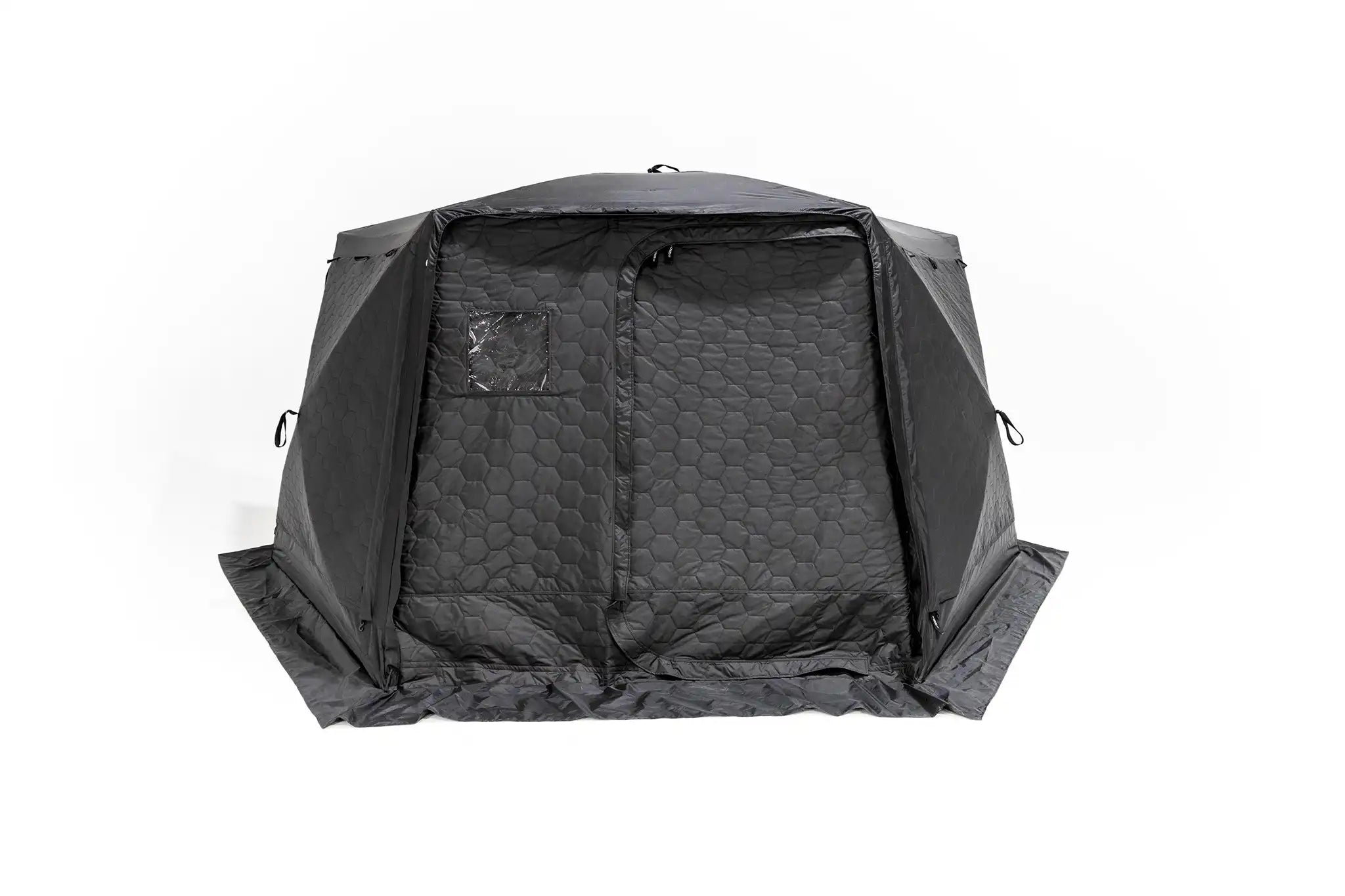 Freespirit Recreation Hub 6XL tent in closed position, showcasing its compact design for easy transportation and storage.