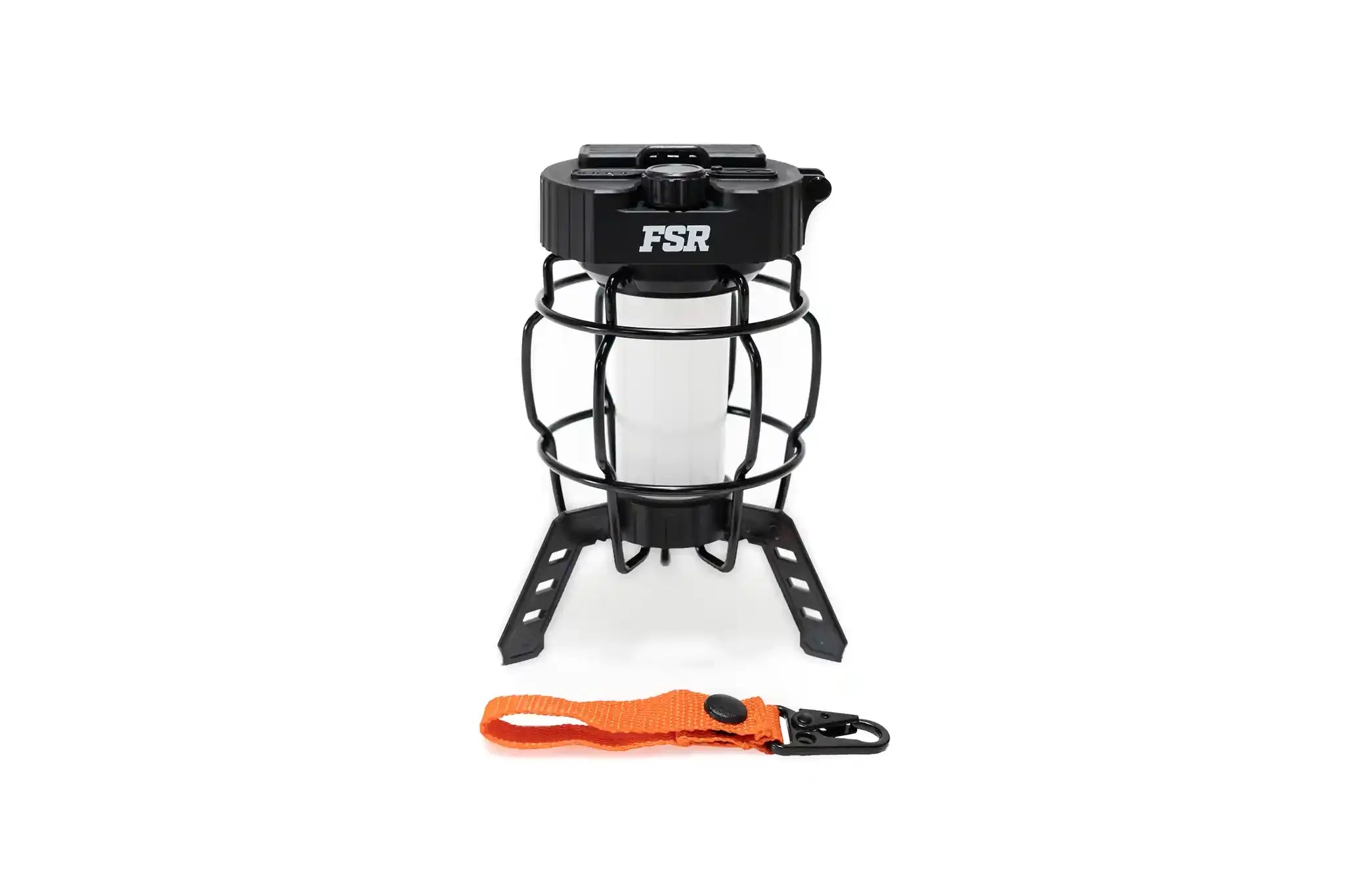 Freespirit Recreation portable LED camp lantern with handle, batteries, and adjustable brightness settings for outdoor lighting.