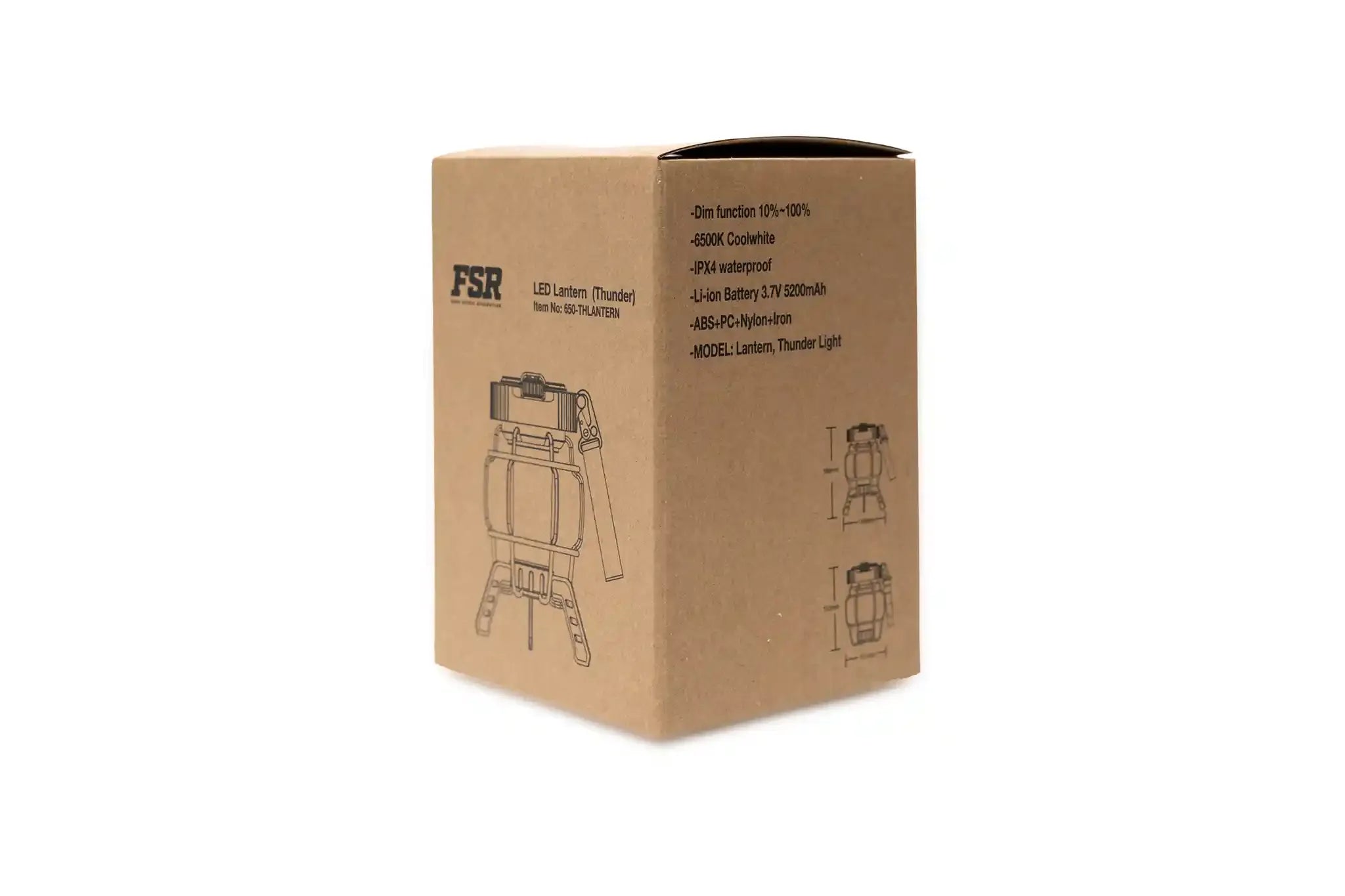 Freespirit Recreation portable LED camping lantern in packaging, compact camping lighting for outdoor activities and emergencies.