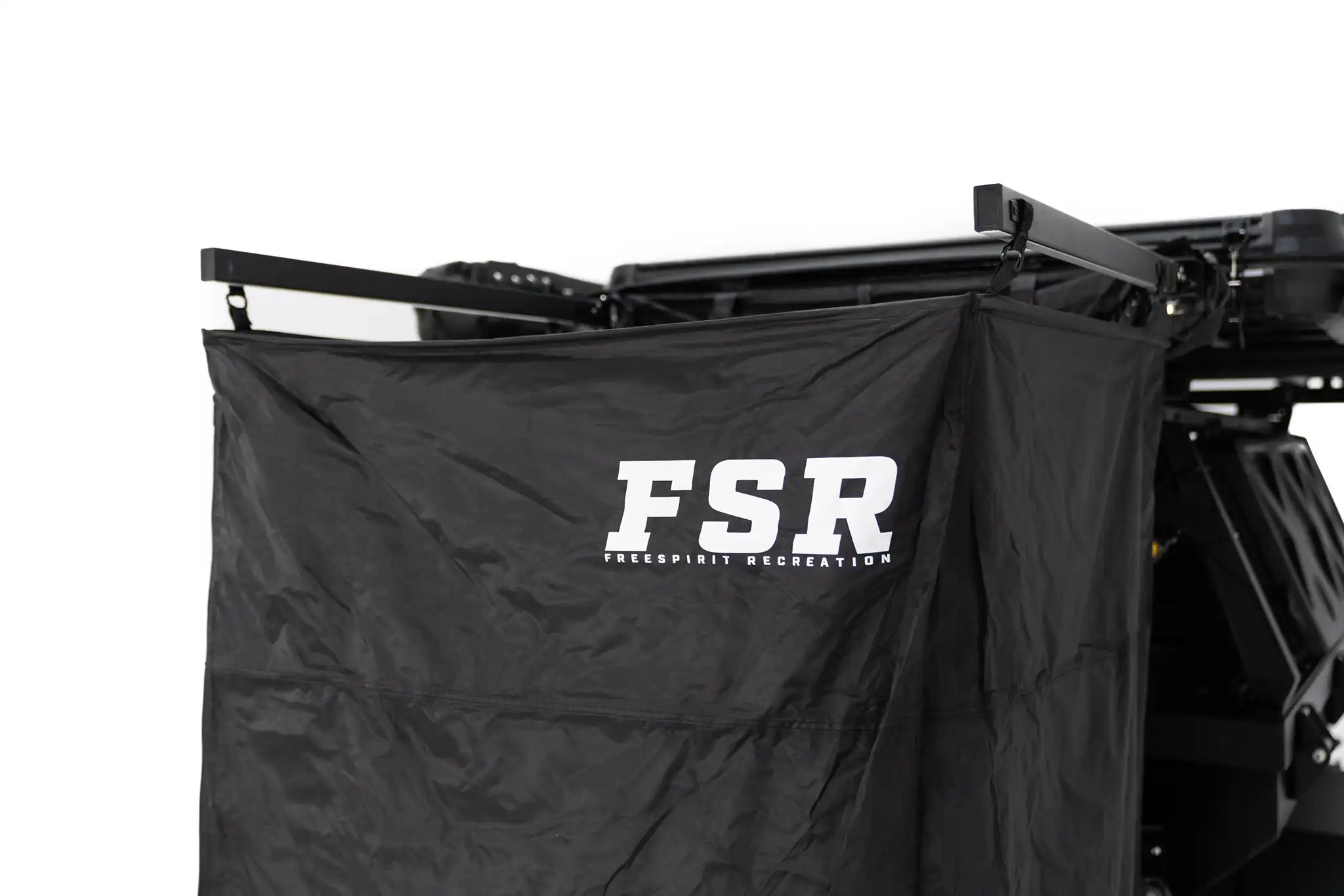 Freespirit Recreation shower awning featuring a durable curtain for outdoor privacy and protection.