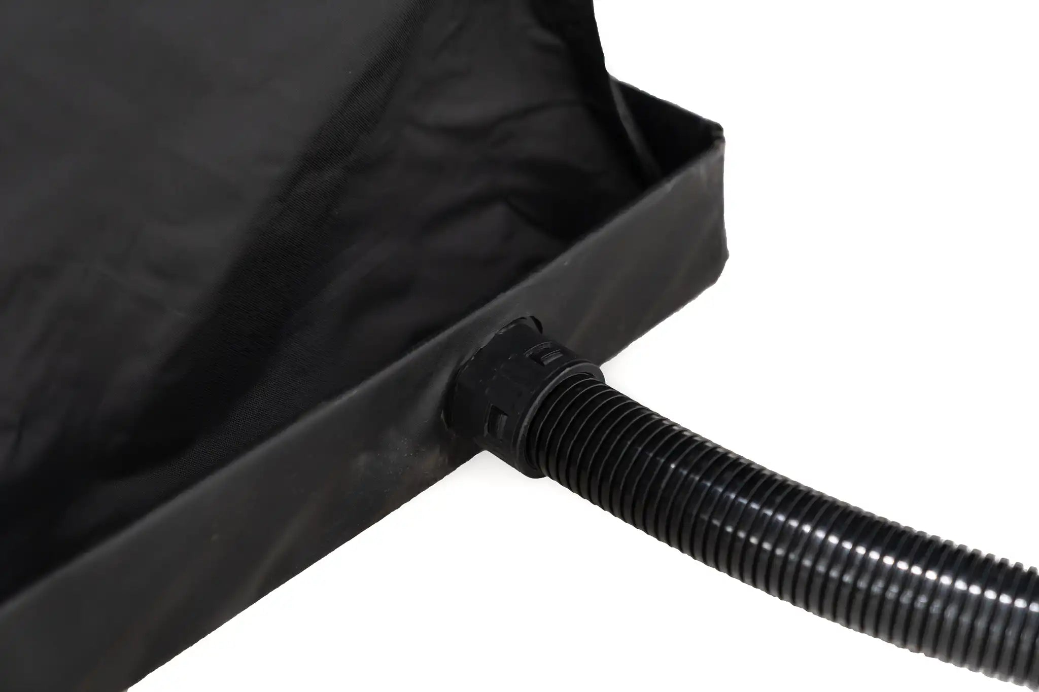Freespirit Recreation shower awning with floor pan and drain hose connection, designed for outdoor use.