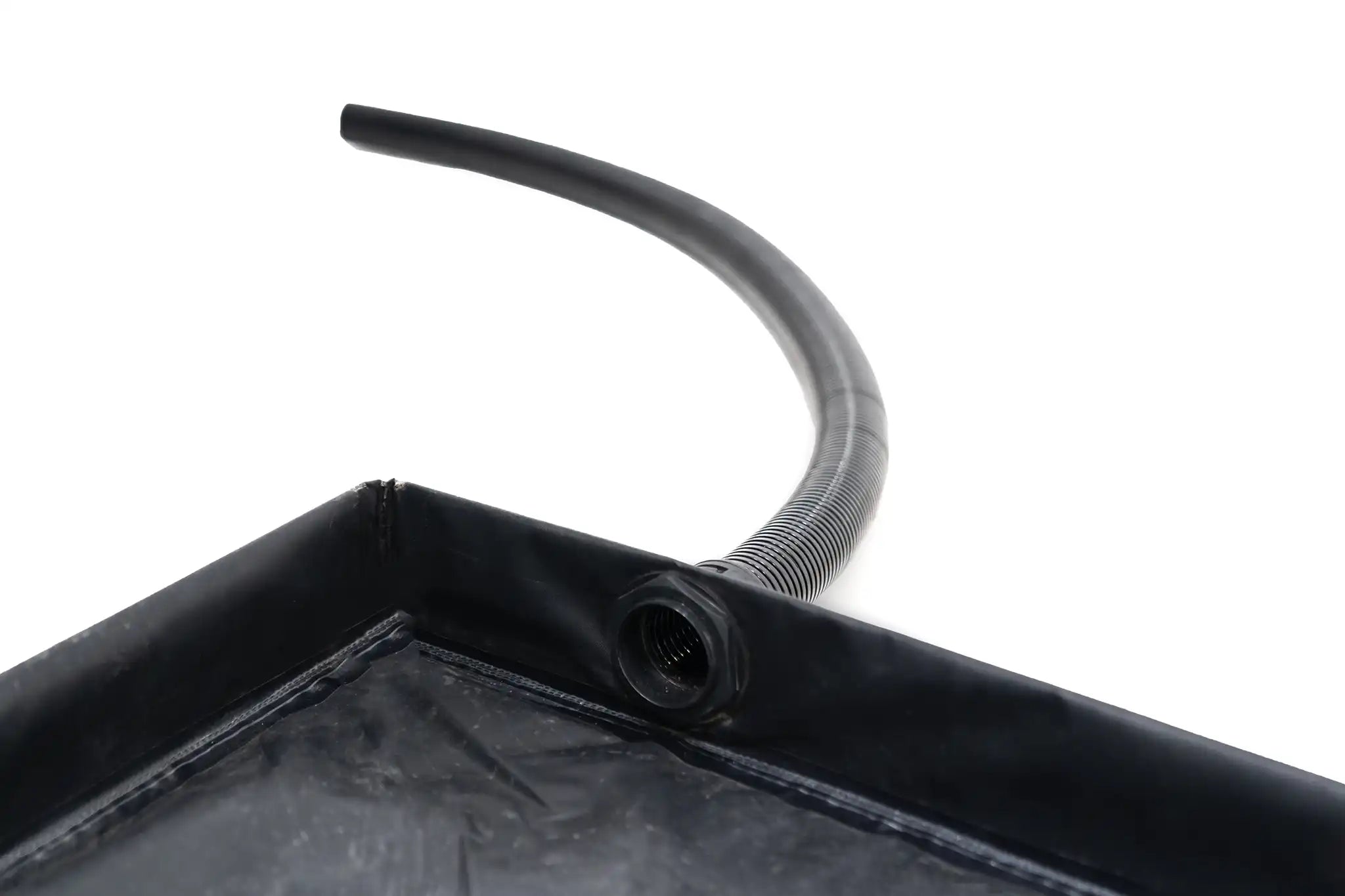 Freespirit Recreation shower awning floor pan with drain hose, showcasing durable design for outdoor use.