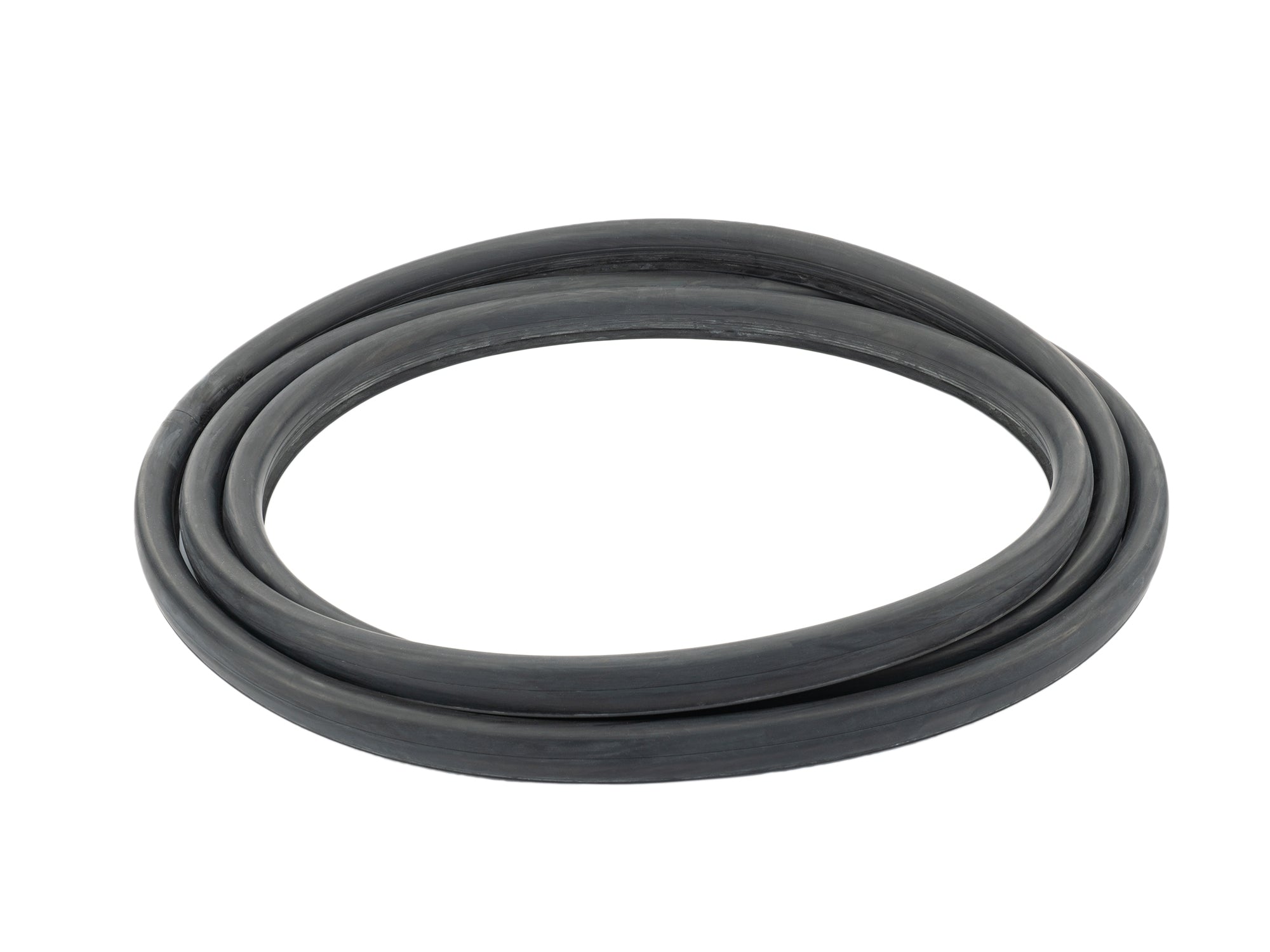 GoWesty Vanagon windshield seal without groove, showing the black rubber seal designed for a secure fit on the vehicle's windshield.