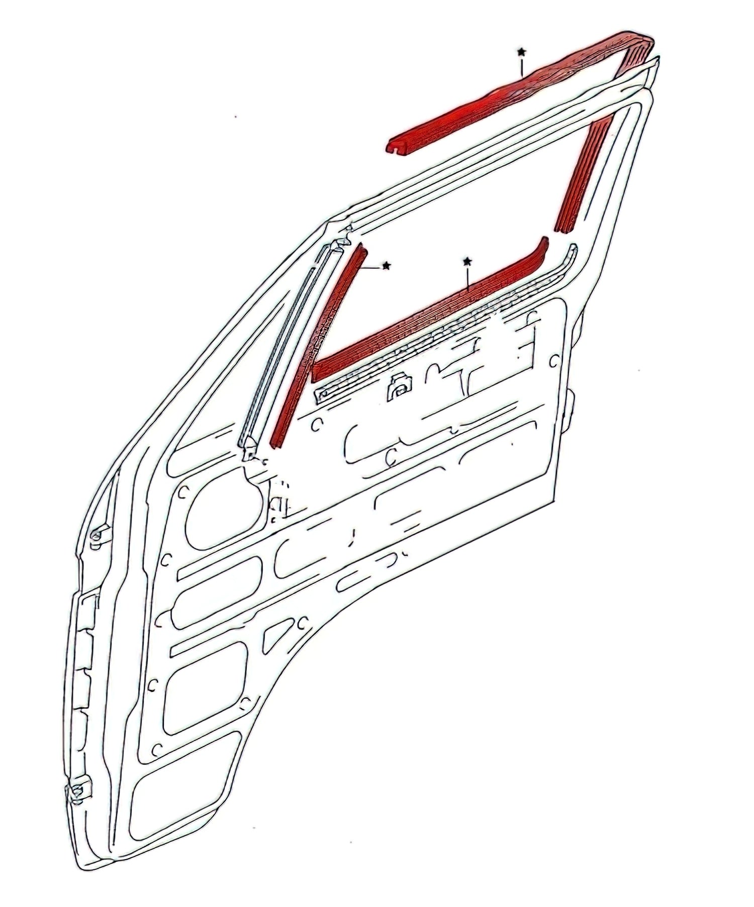 Seal Kit for Front Roll-Up Windows [Vanagon] - OVERLANDERS Outfitter