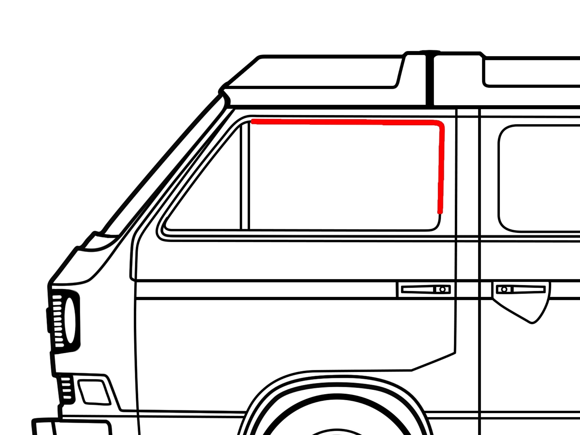 Felt Channel Strip without Chrome Trim - Top/Rear [Vanagon] - OVERLANDERS Outfitter