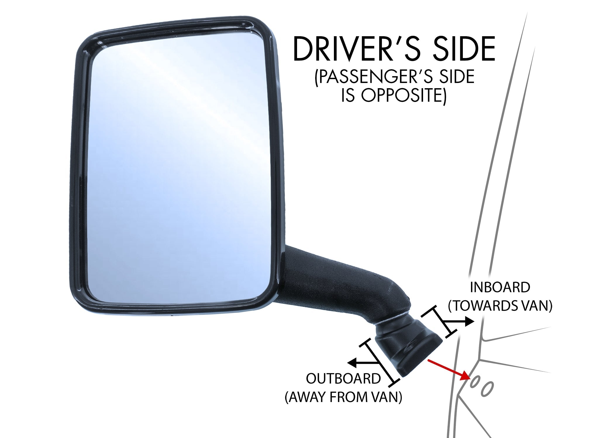 Manual Side-View Mirror (Passenger Side) [Vanagon] - OVERLANDERS Outfitter