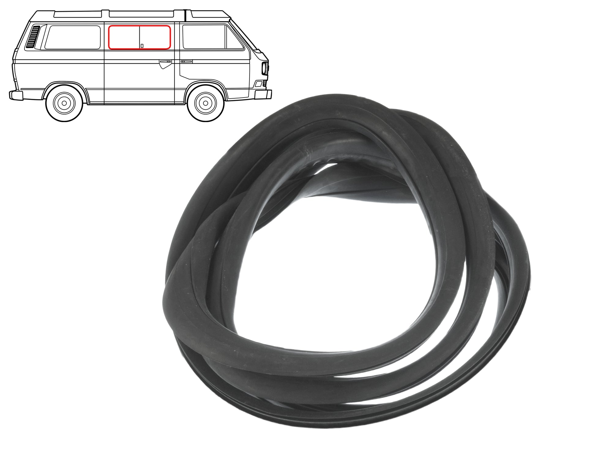 Middle Side Window Seal - Passenger Side (w/o Groove) - OVERLANDERS Outfitter