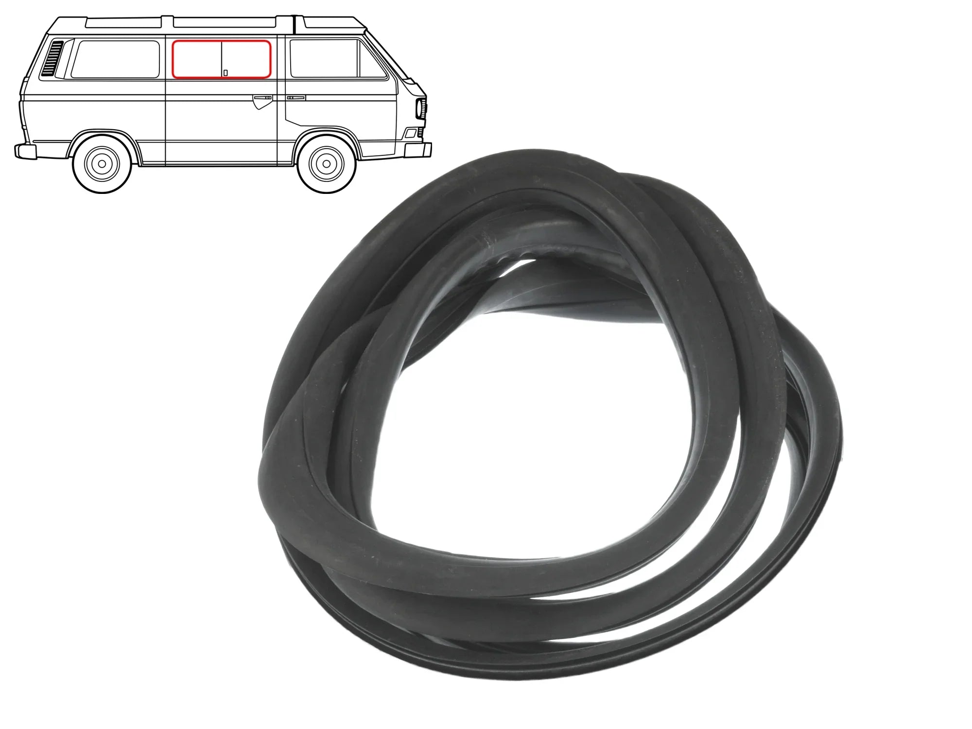 Middle Side Window Seal - Passenger Side (w/o Groove)