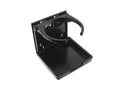GoWesty folding cup holder with adjustable pivoting arms, showing a compact design for vehicle or travel use.