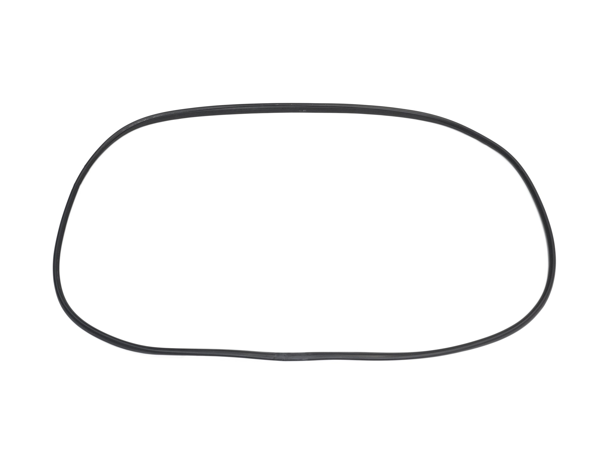 GoWesty rear hatch window seal without groove, showing close-up of black rubber seal on vehicle hatch for a secure fit.