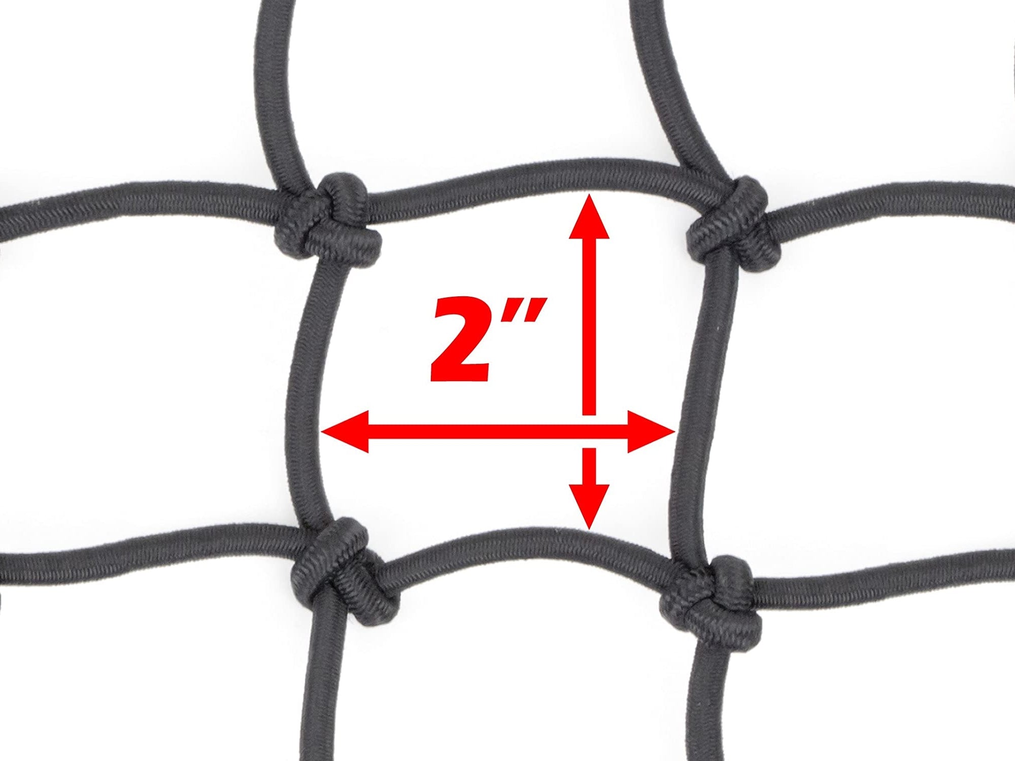 GoWesty PowerTye Large Cargo Net spread out, showing its durable elastic mesh design for securing large items in a vehicle cargo area.