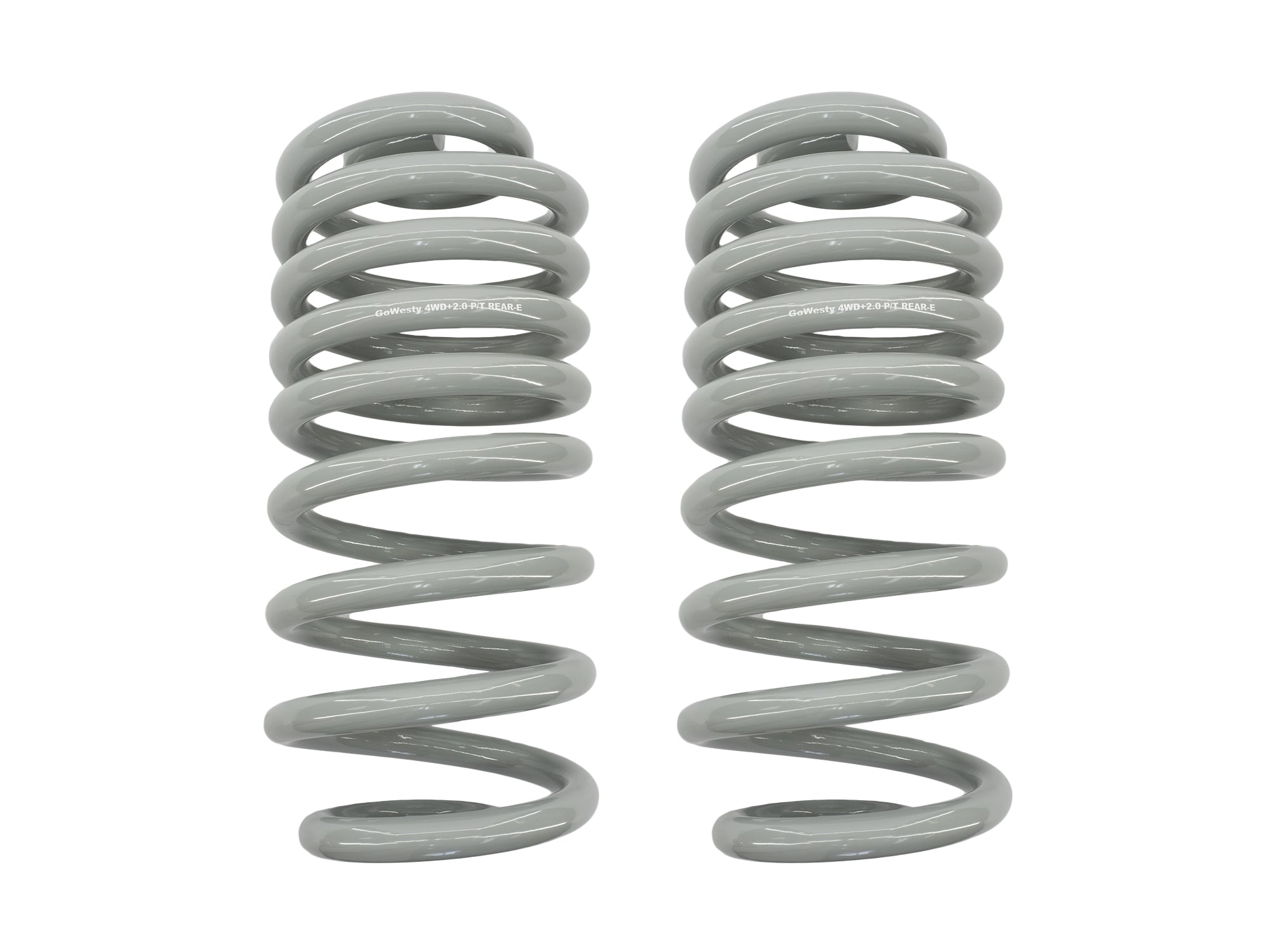 GoWesty rear coil springs for 4WD Syncro Vanagon, shown mounted on the vehicle with a focus on the spring design and installation area.
