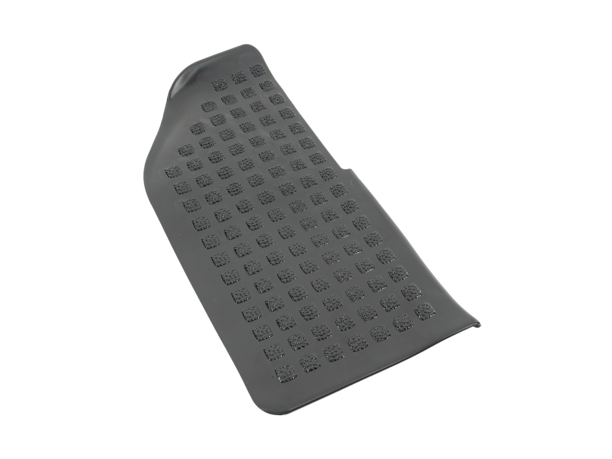 GoWesty rubber right front step pad for Vanagon, showing textured black rubber surface and mounting area.