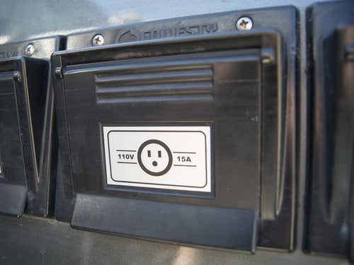 110V/15A Hook-up Decal - OVERLANDERS Outfitter