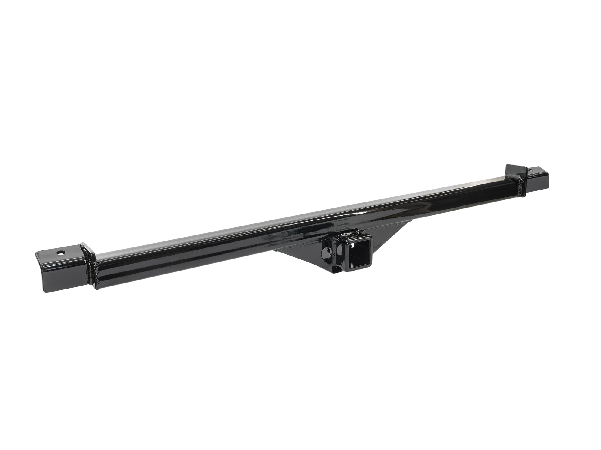 GoWesty 2-inch receiver trailer hitch for Watercooled Vanagon, durable metal with mounting hardware visible.