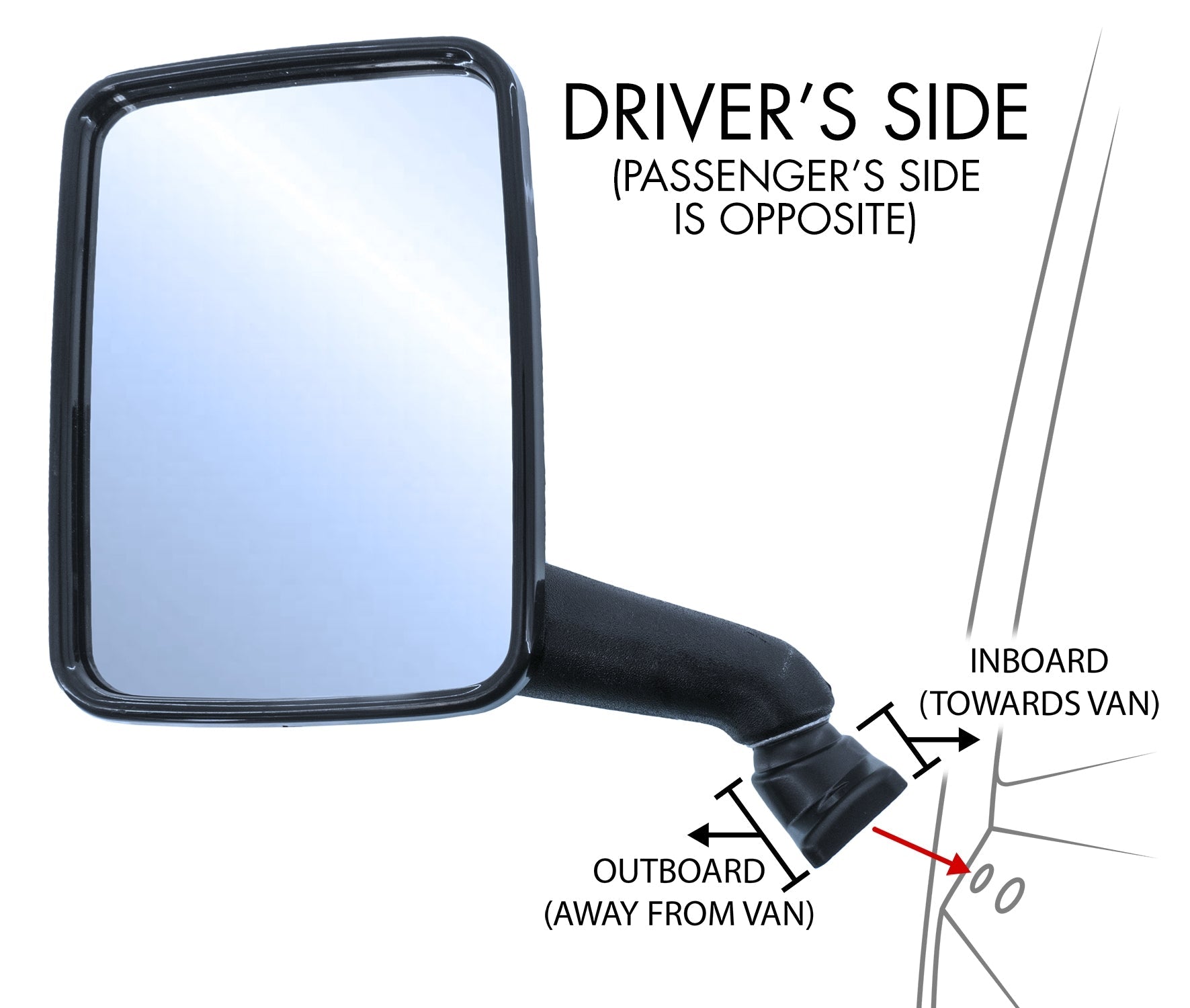 Manual Side-View Mirror (Driver Side) [Vanagon] - OVERLANDERS Outfitter